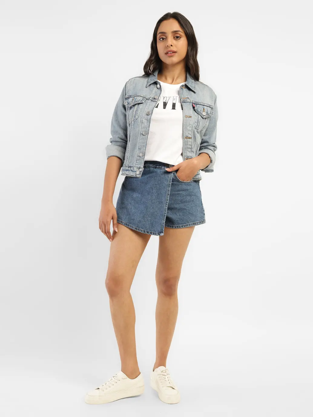 Women's High Rise Navy Regular Fit Skort 1