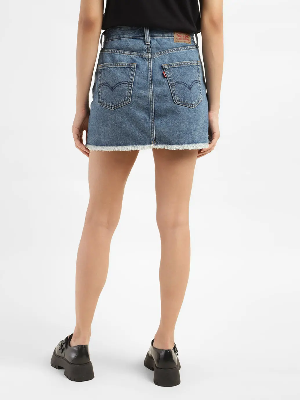 Women's High Rise Blue Regular Fit Skirt 2