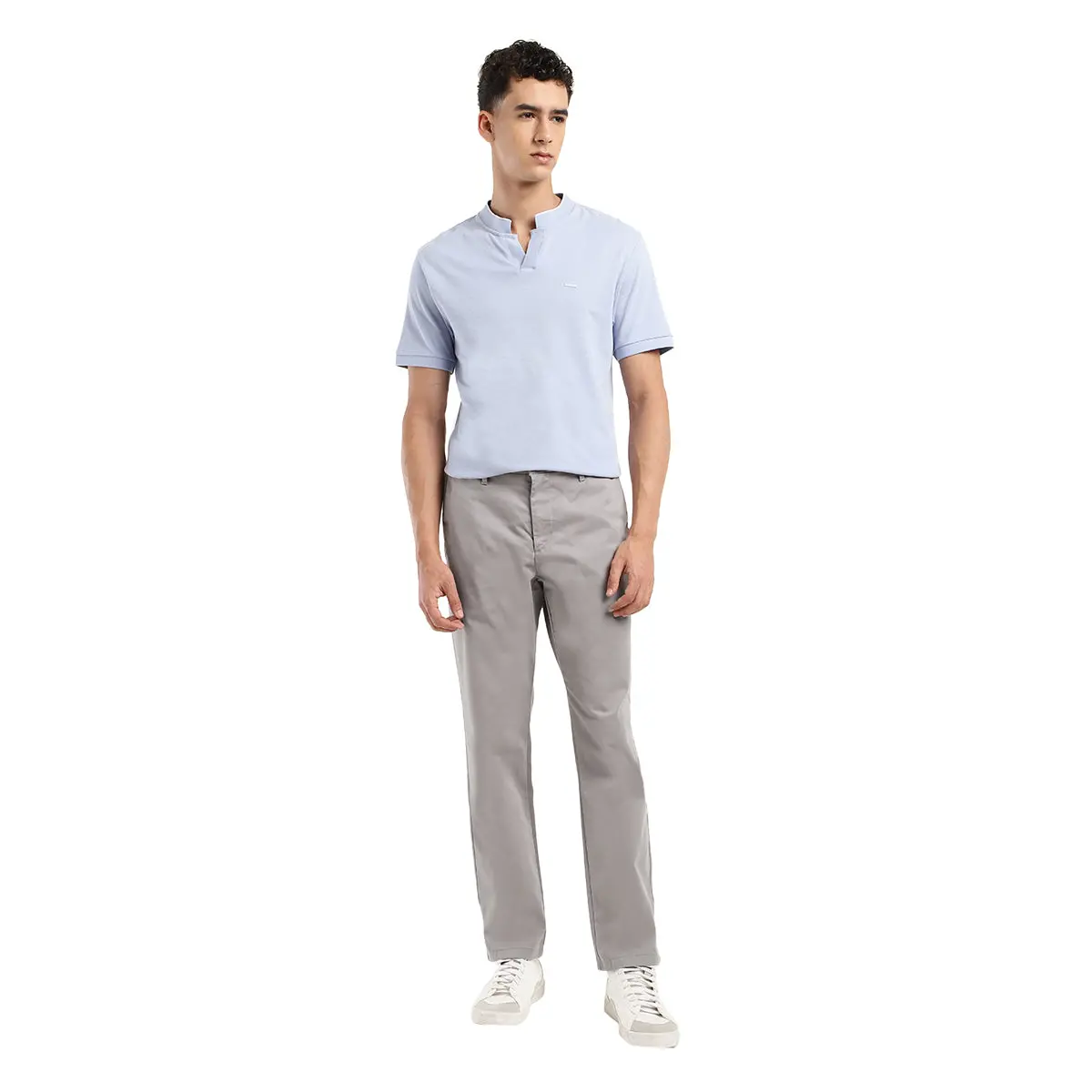Men's Grey Tapered Chinos 1