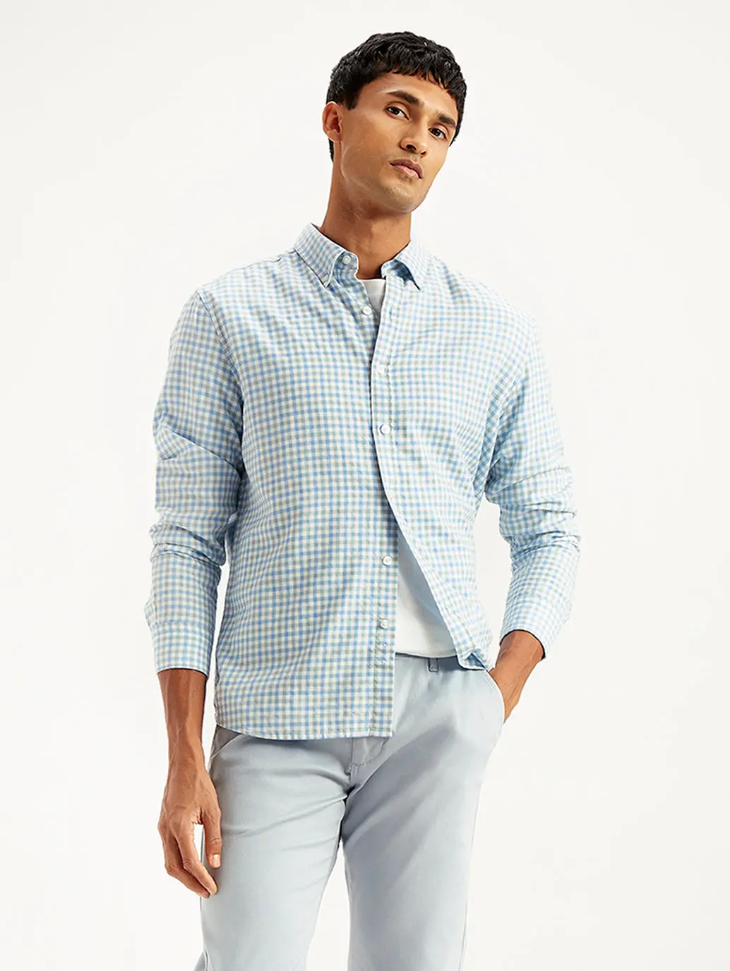 Men's Checkered Spread Collar Shirt 1