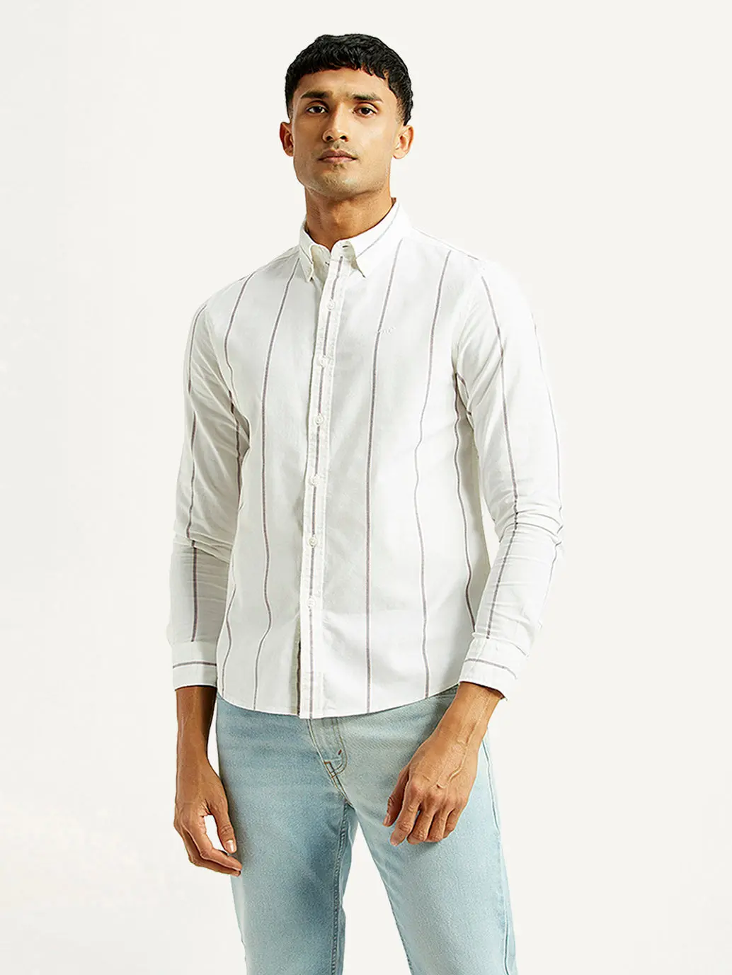 Men's Striped Slim Fit Oxford Shirt 1
