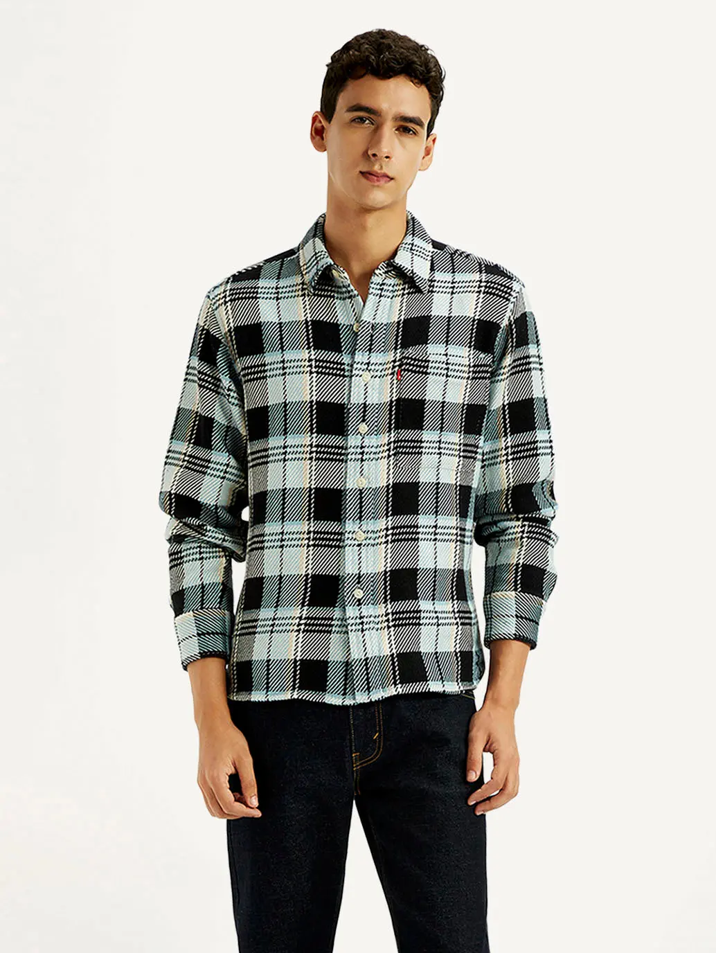 Men's Checkered Multi Color Relaxed Fit Plaid Shirt 2