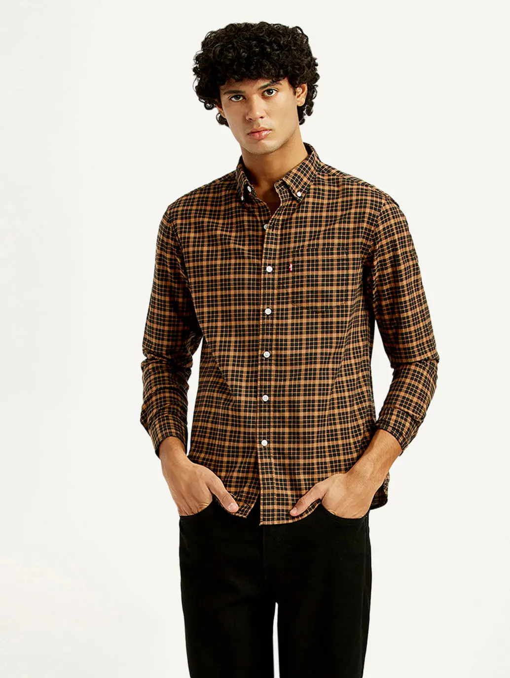 Men's Checkered Slim Fit Oxford Shirt 1