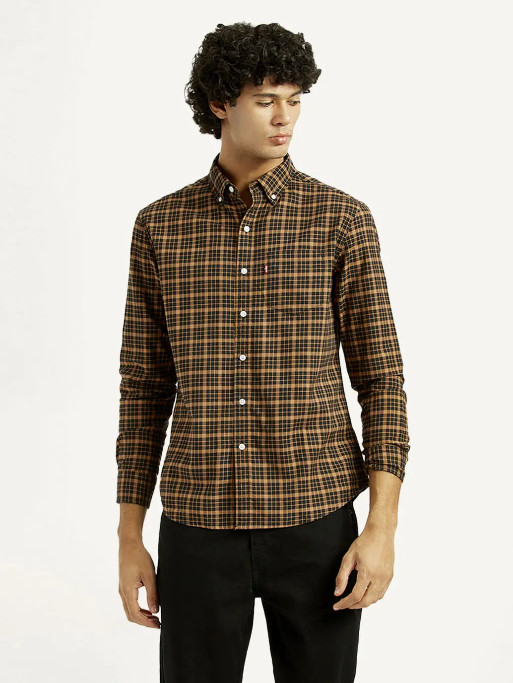 Men's Checkered Slim Fit Oxford Shirt 5