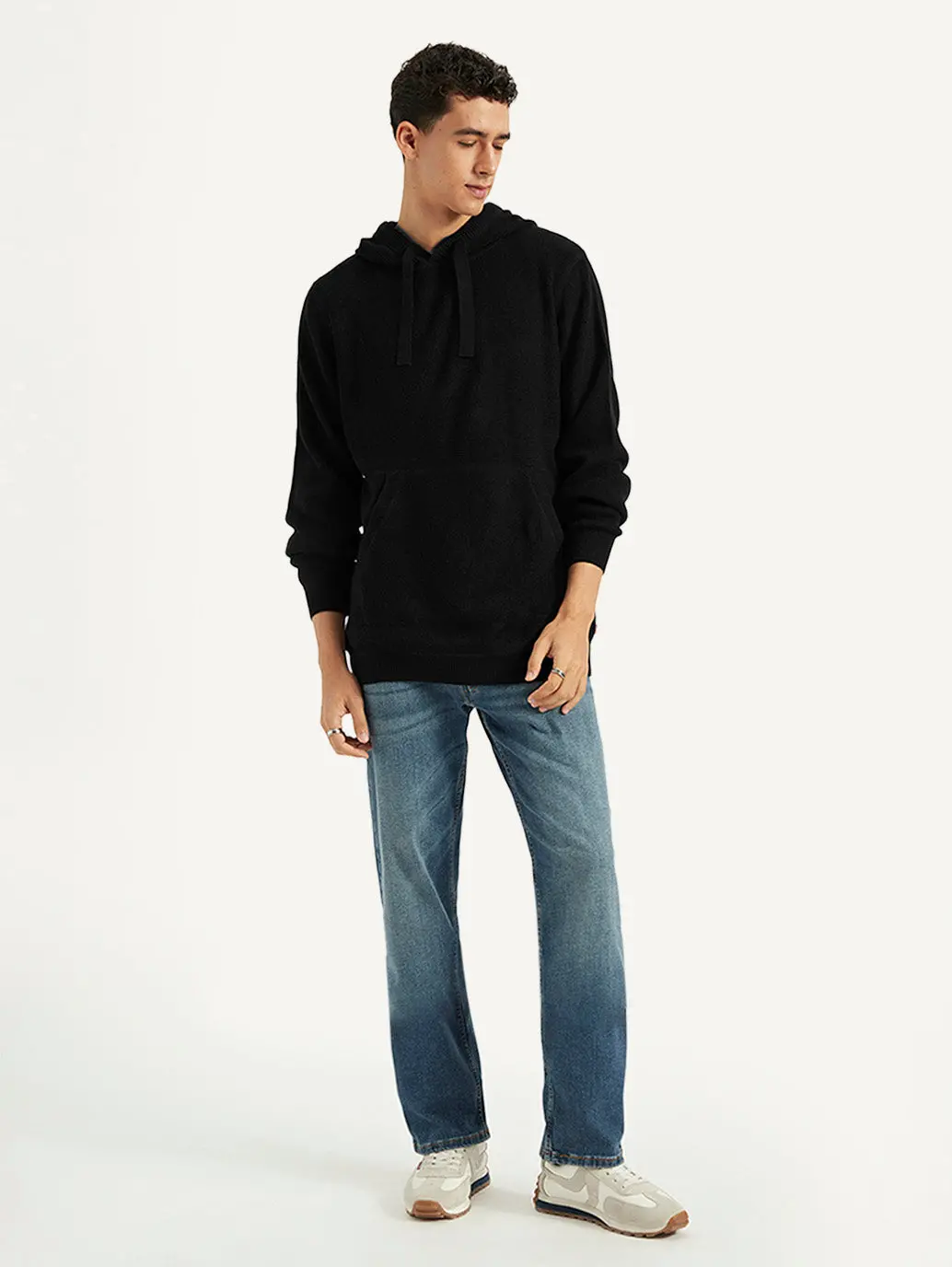 Men's Solid Hooded Sweater 1