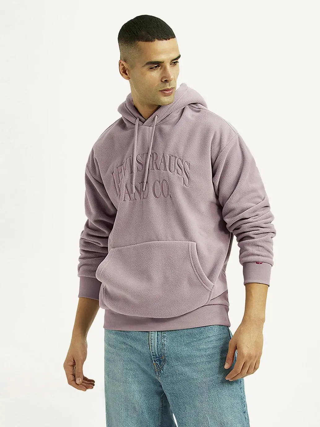 Men's Knitted Mauve Hooded Sweatshirt 1