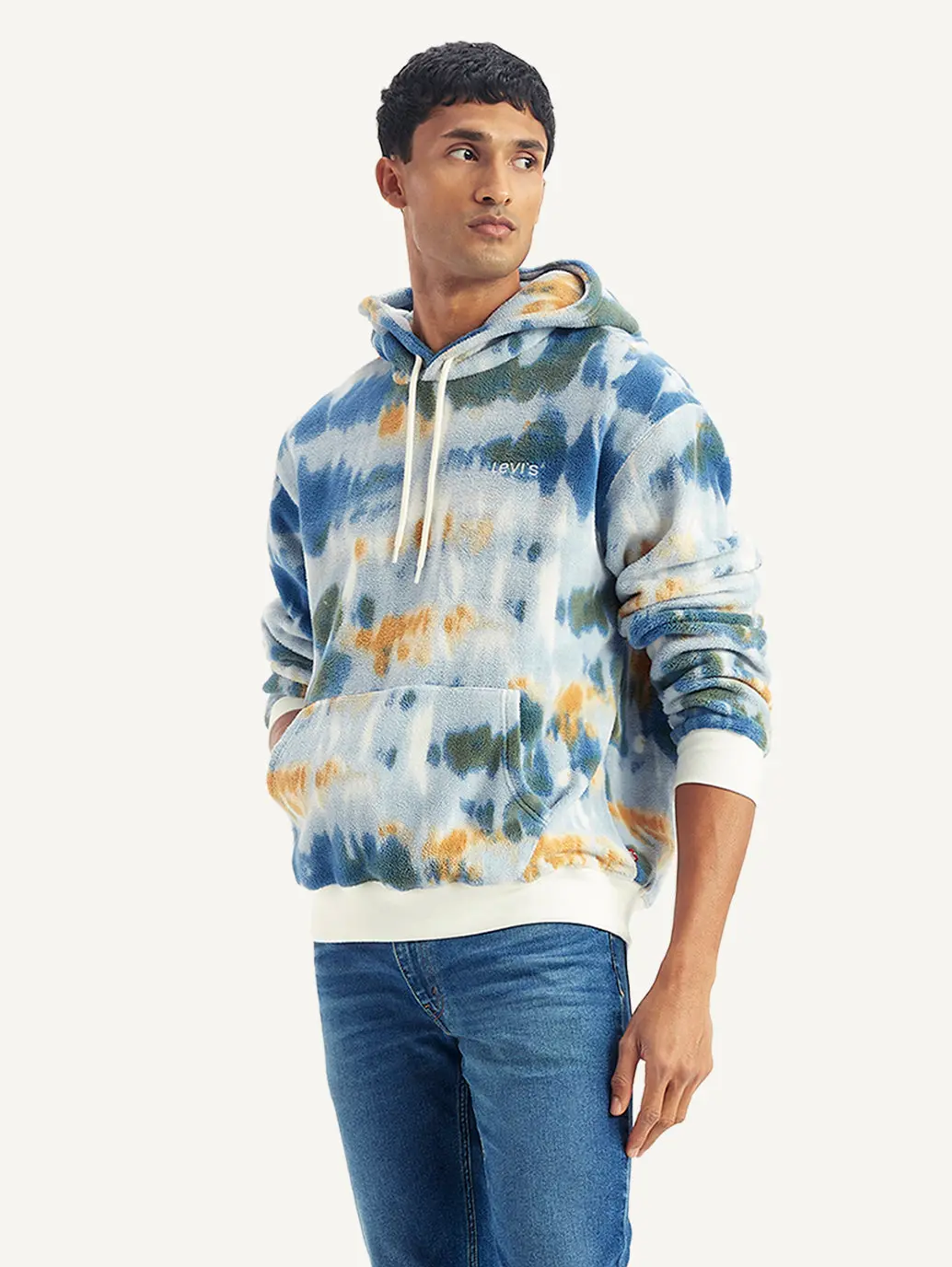 Men's Tie-Dye Light-Blue Hooded Sweatshirt 2