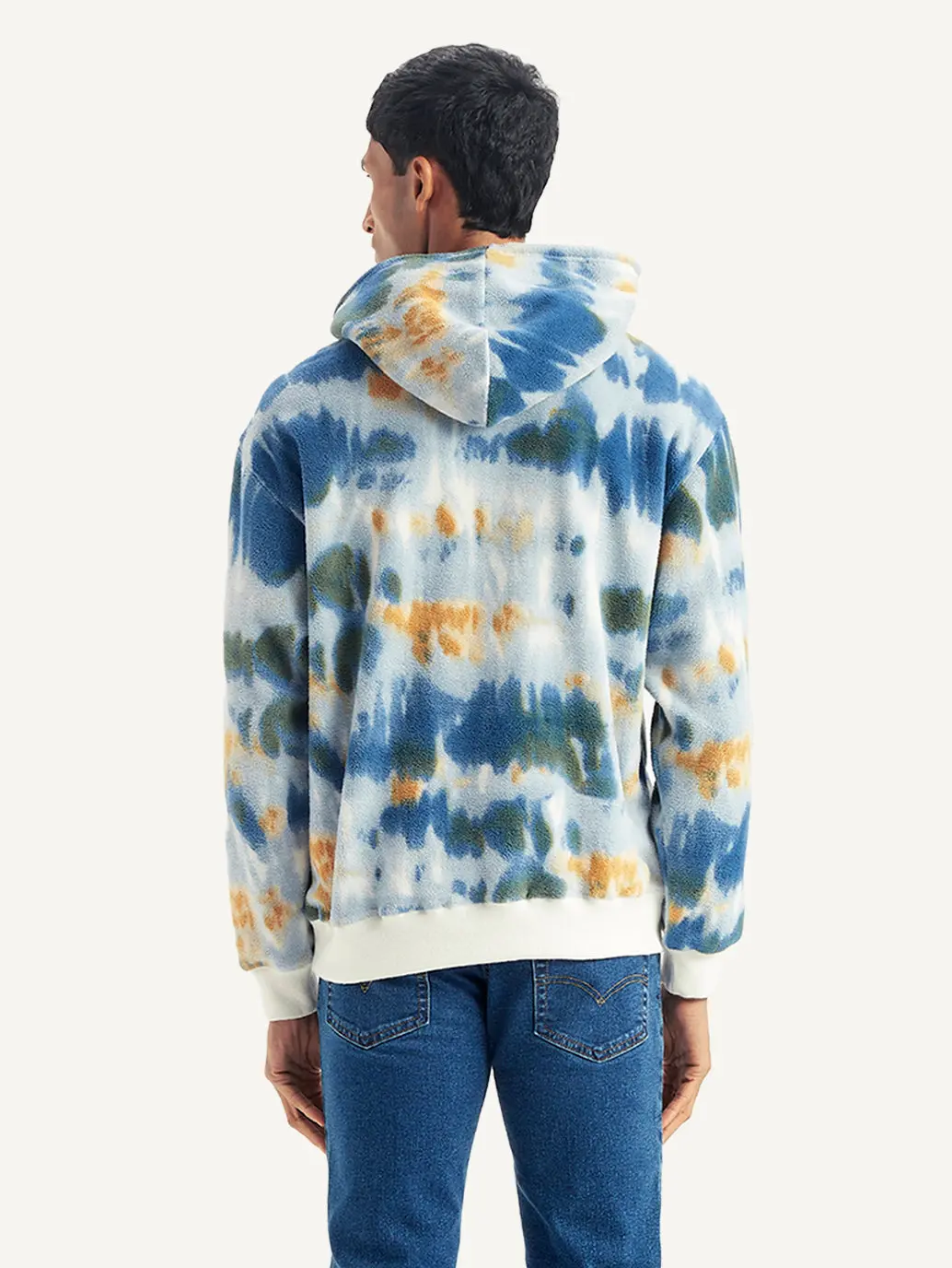 Men's Tie-Dye Light-Blue Hooded Sweatshirt 4
