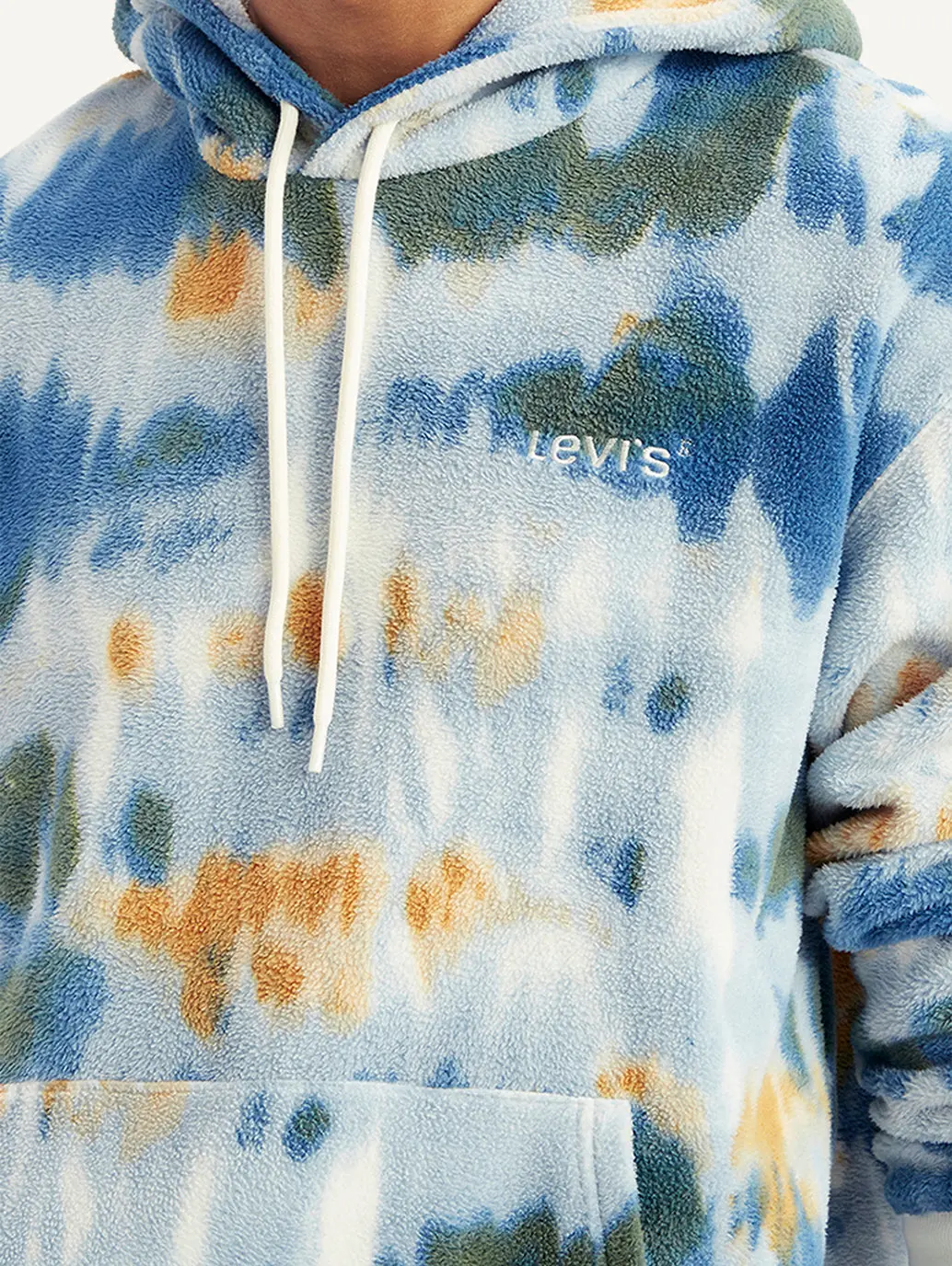 Men's Tie-Dye Light-Blue Hooded Sweatshirt 5