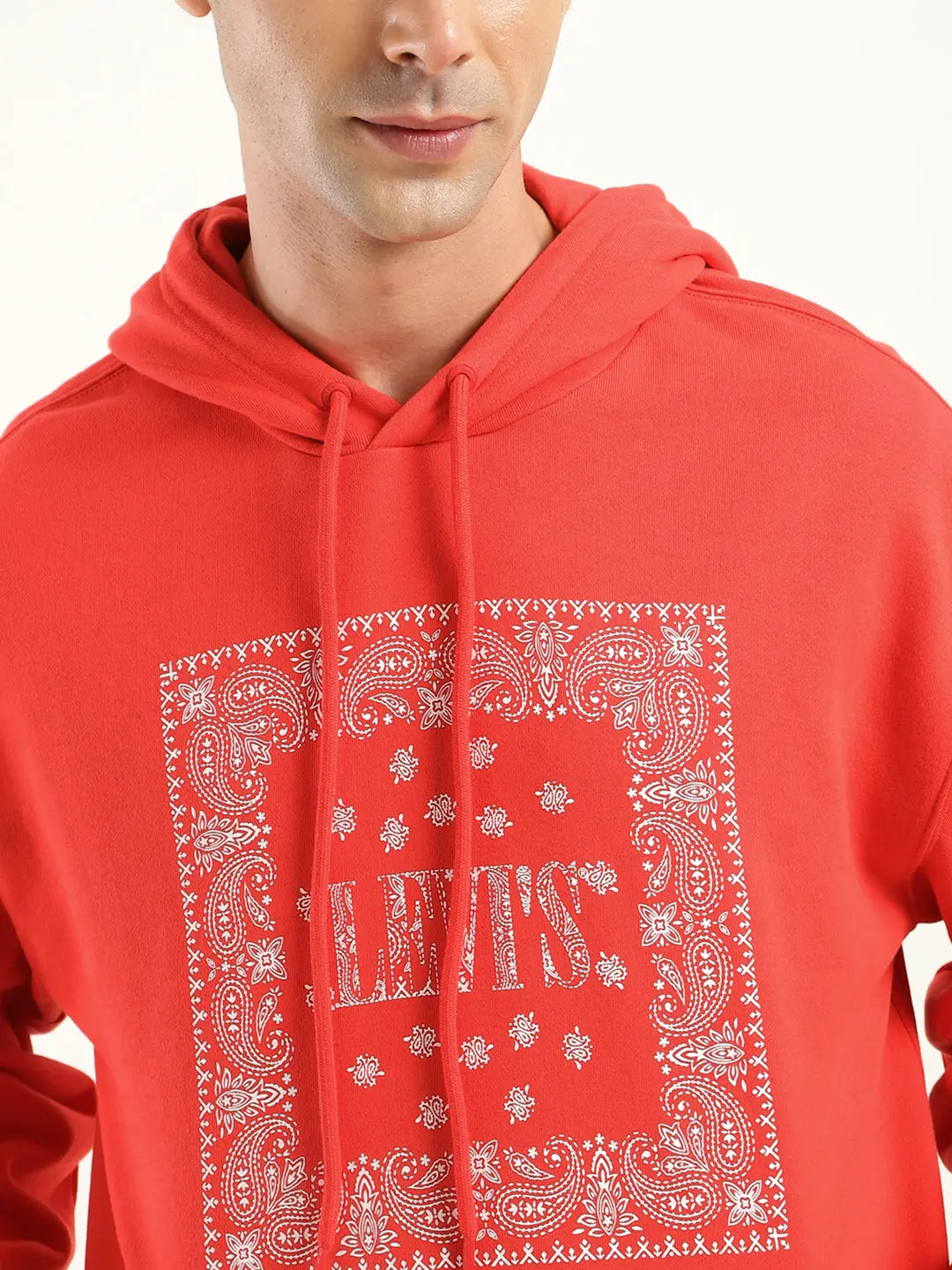 Men's Solid Red Hooded Sweatshirt 1