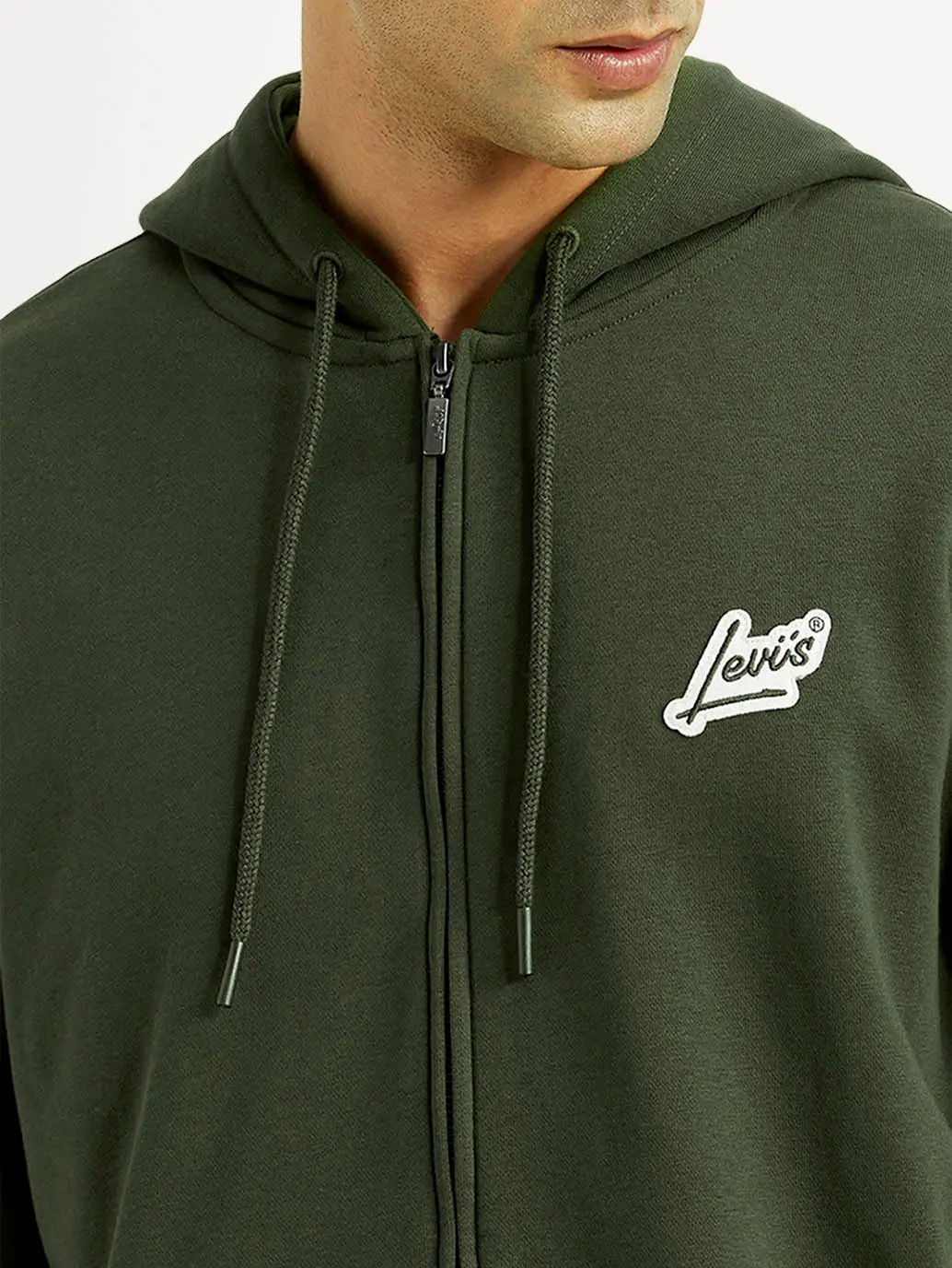 Men's Solid Dark Green Hooded Sweatshirt 4