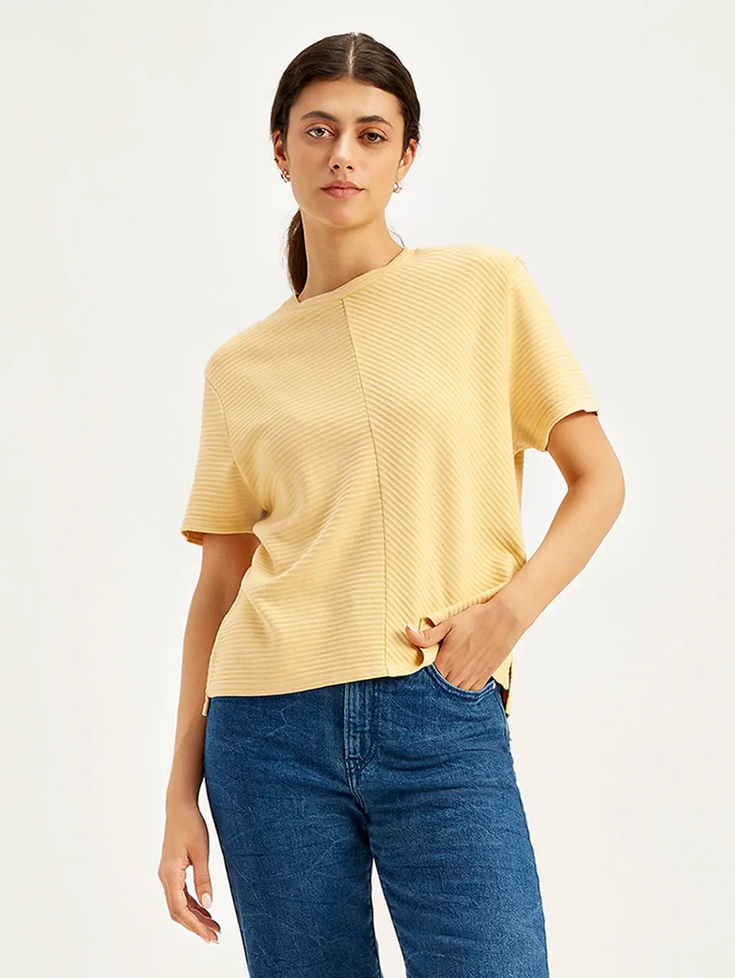 Women's Textured Relaxed Fit T-Shirt 2