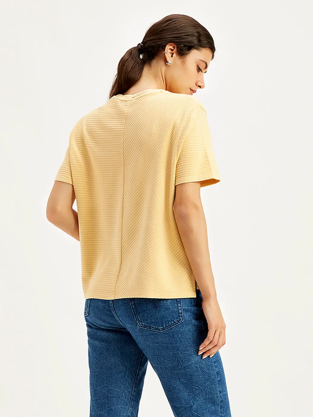 Women's Textured Relaxed Fit T-Shirt 4