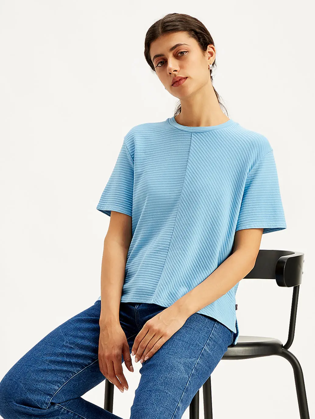 Women's Textured Relaxed Fit T-Shirt 1