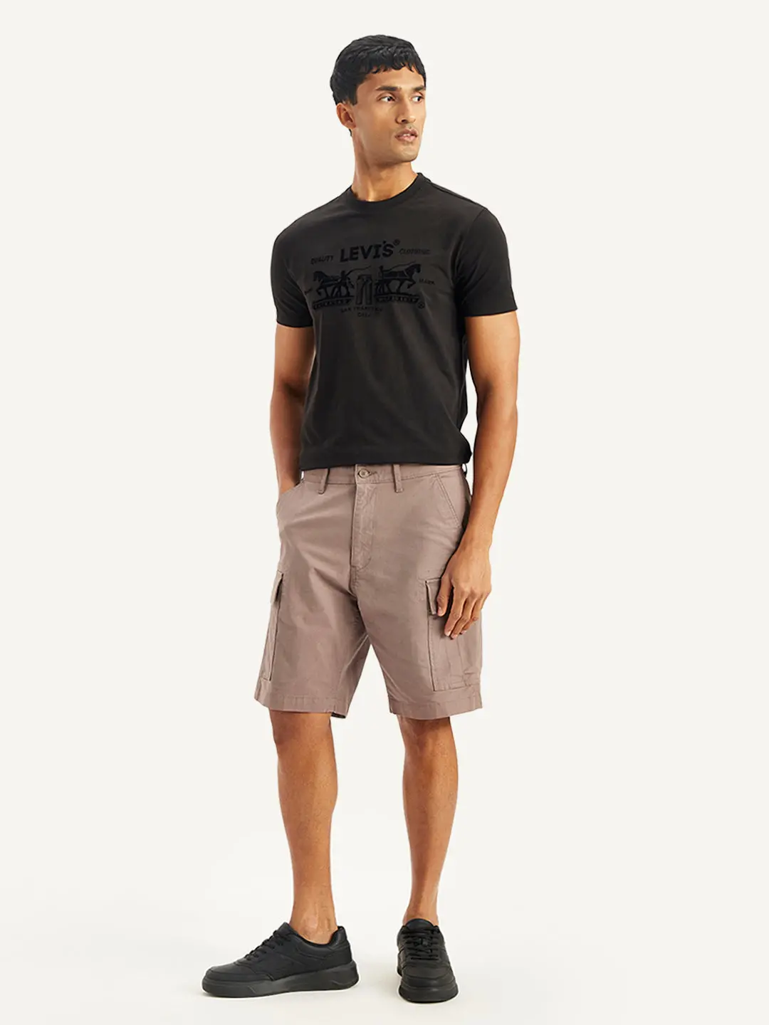 Men's Brown Regular Fit Cargo Shorts 1