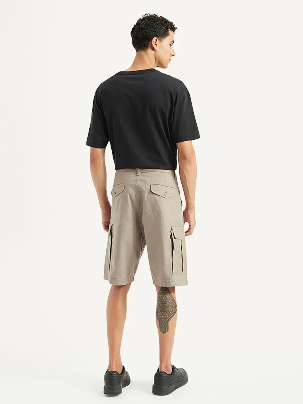Men's Beige Cargo Fit Shorts 4
