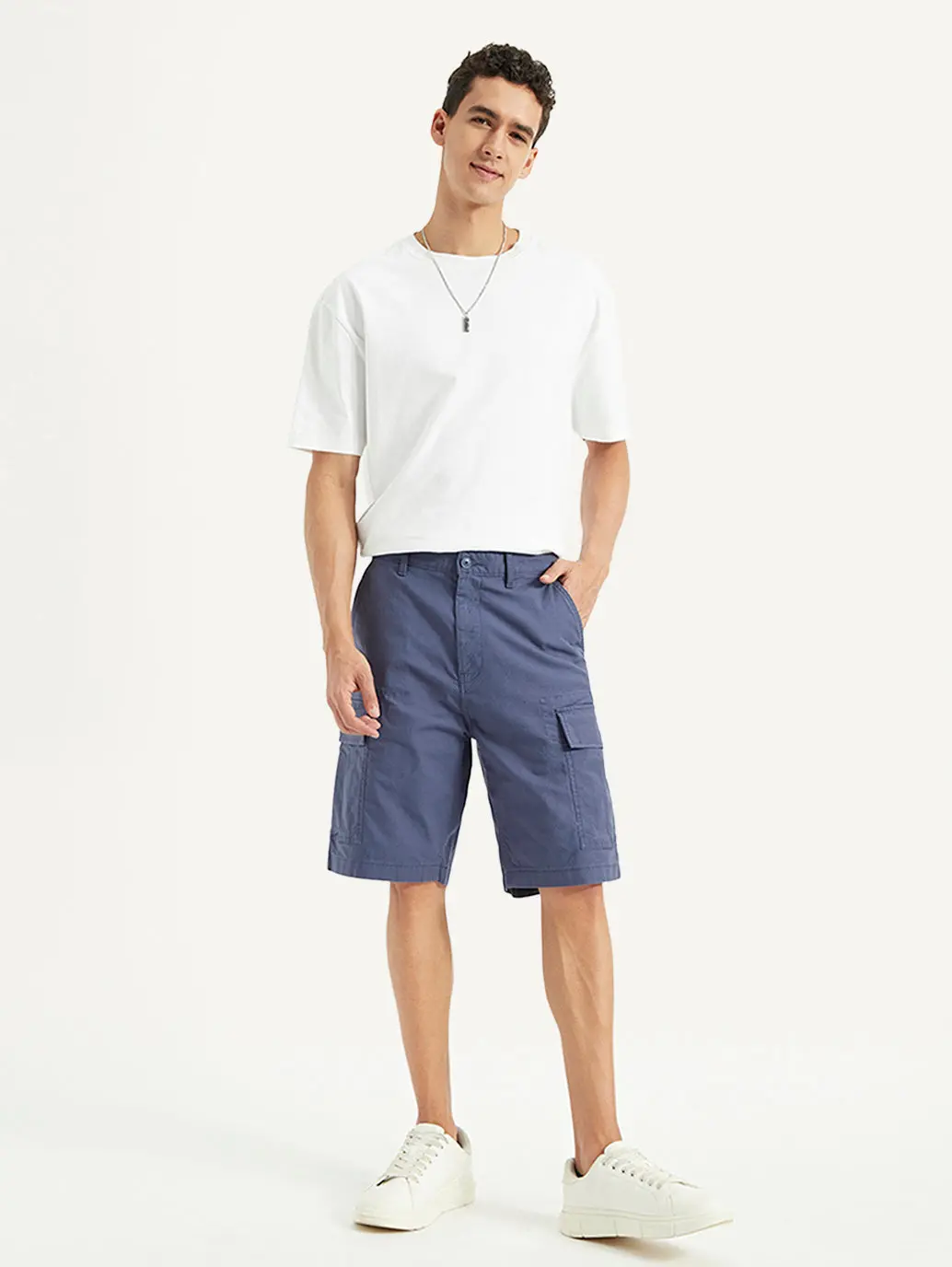 Men's Blue Cargo Fit Shorts 1