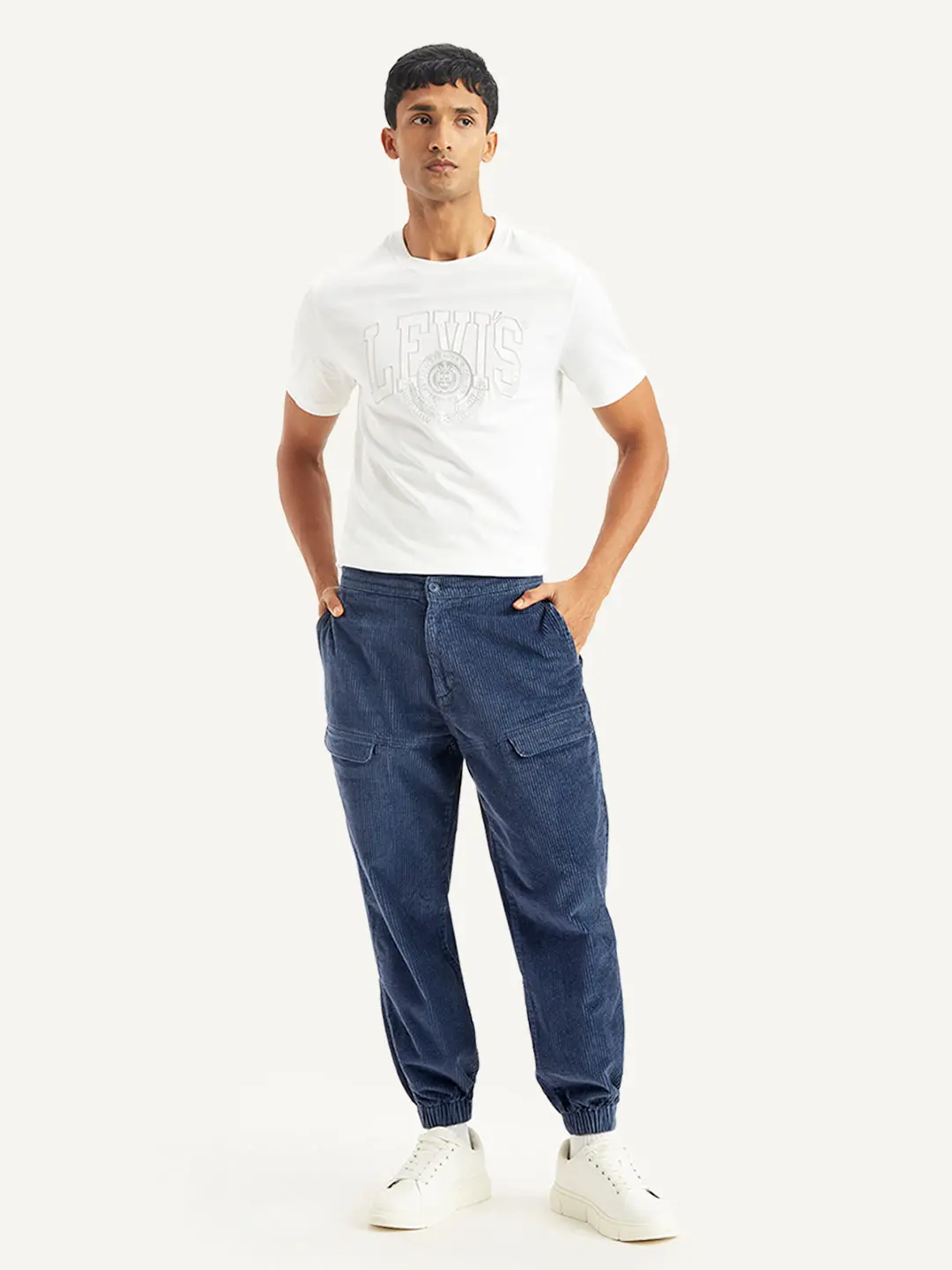 Men's Blue Regular Fit Trousers 1