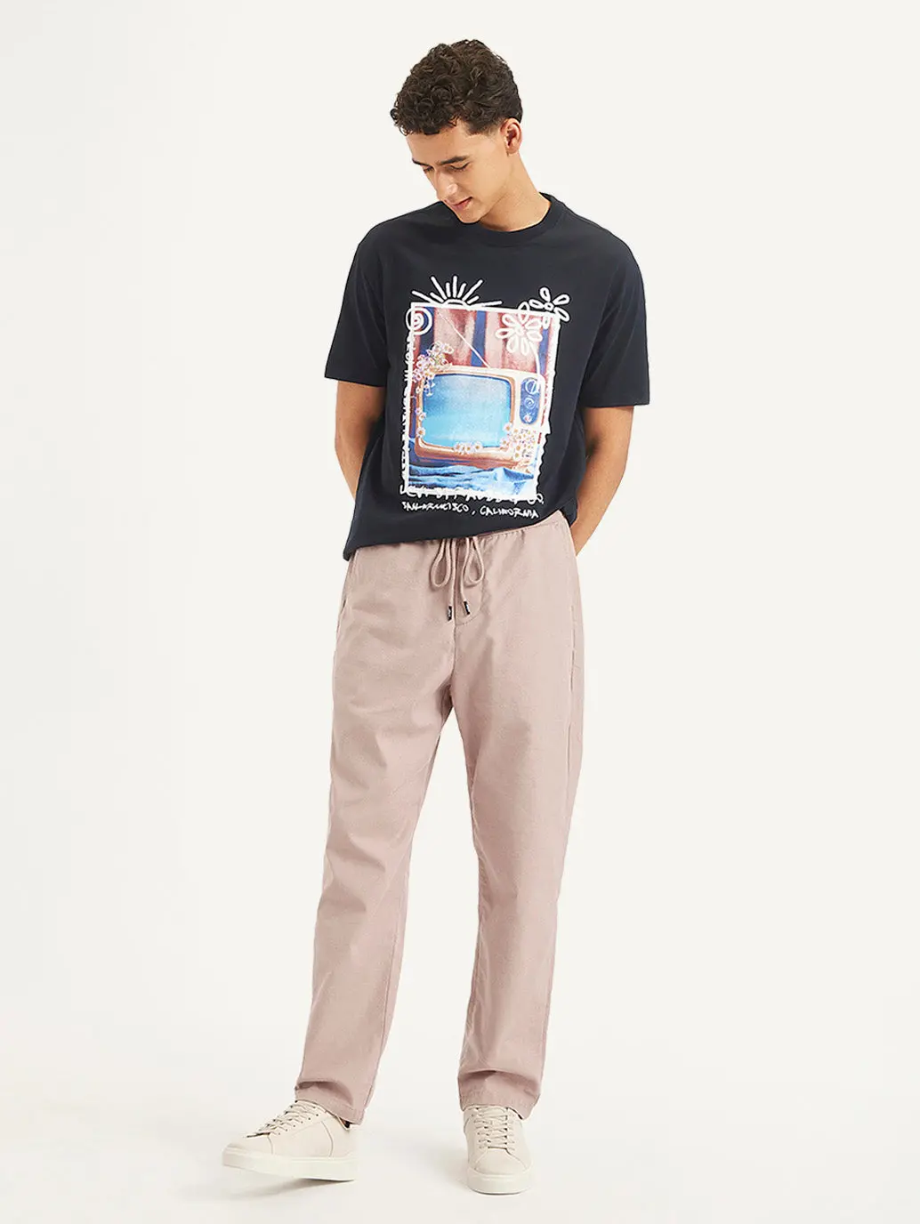 Men's Pink Regular Fit Joggers 1
