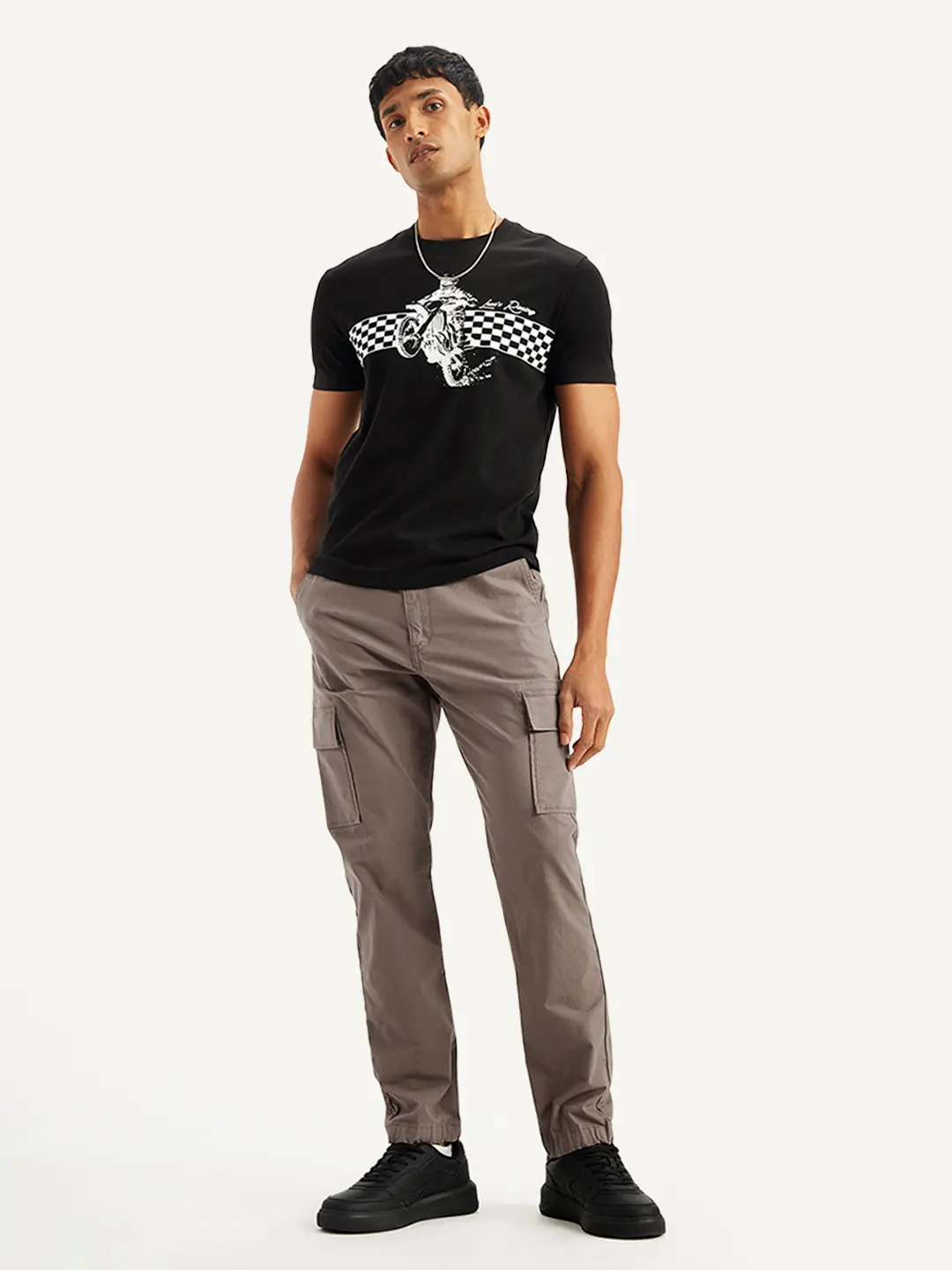 Men's Mauve Regular Fit Cargo Trousers 1