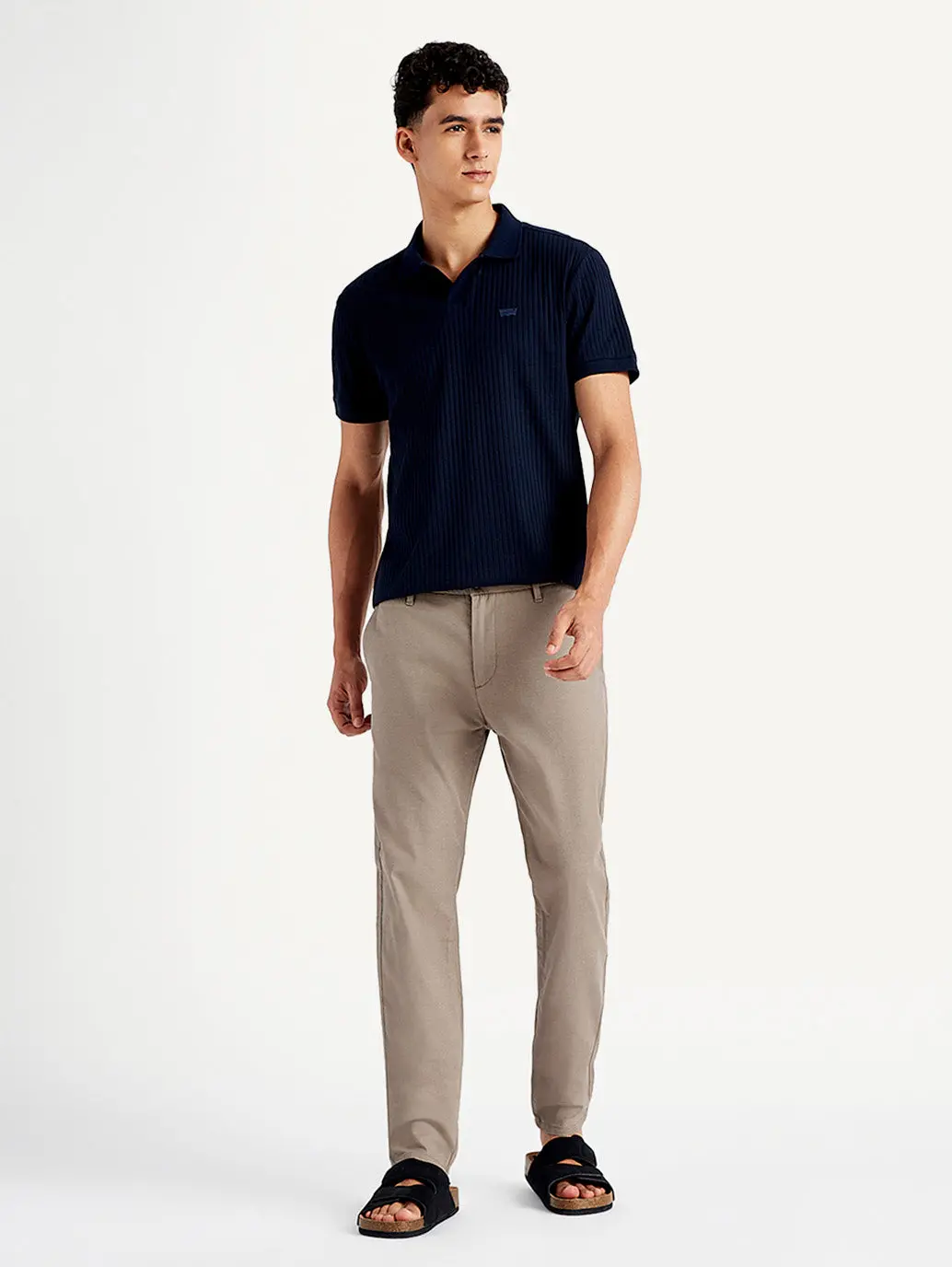 Men's Light Brown Tapered Trousers 4