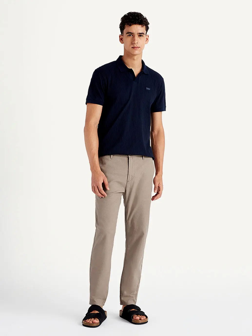 Men's Light Brown Tapered Trousers 1
