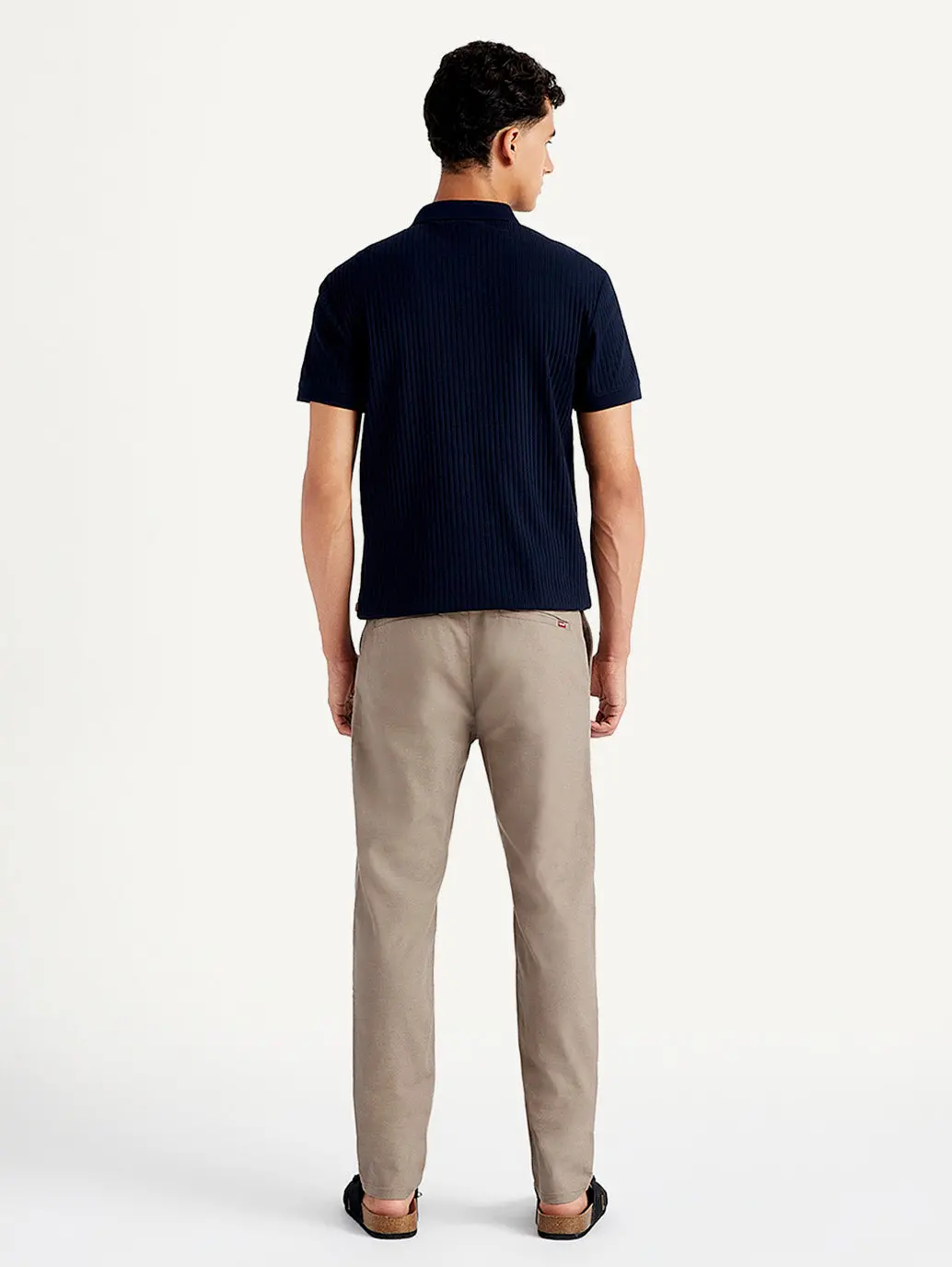 Men's Light Brown Tapered Trousers 2