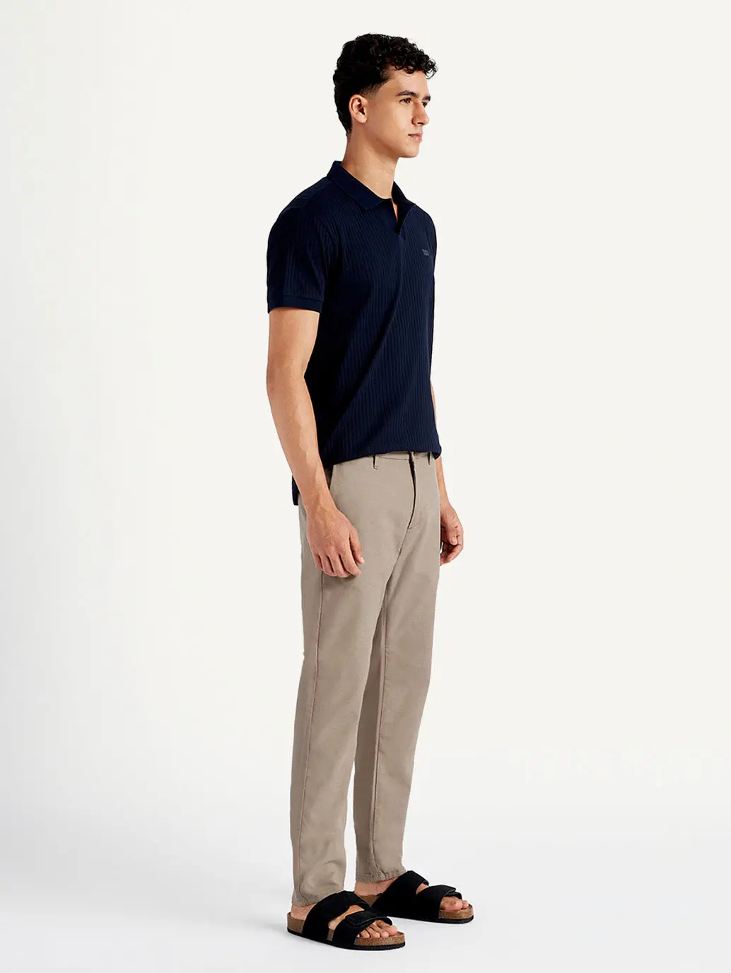 Men's Light Brown Tapered Trousers 3