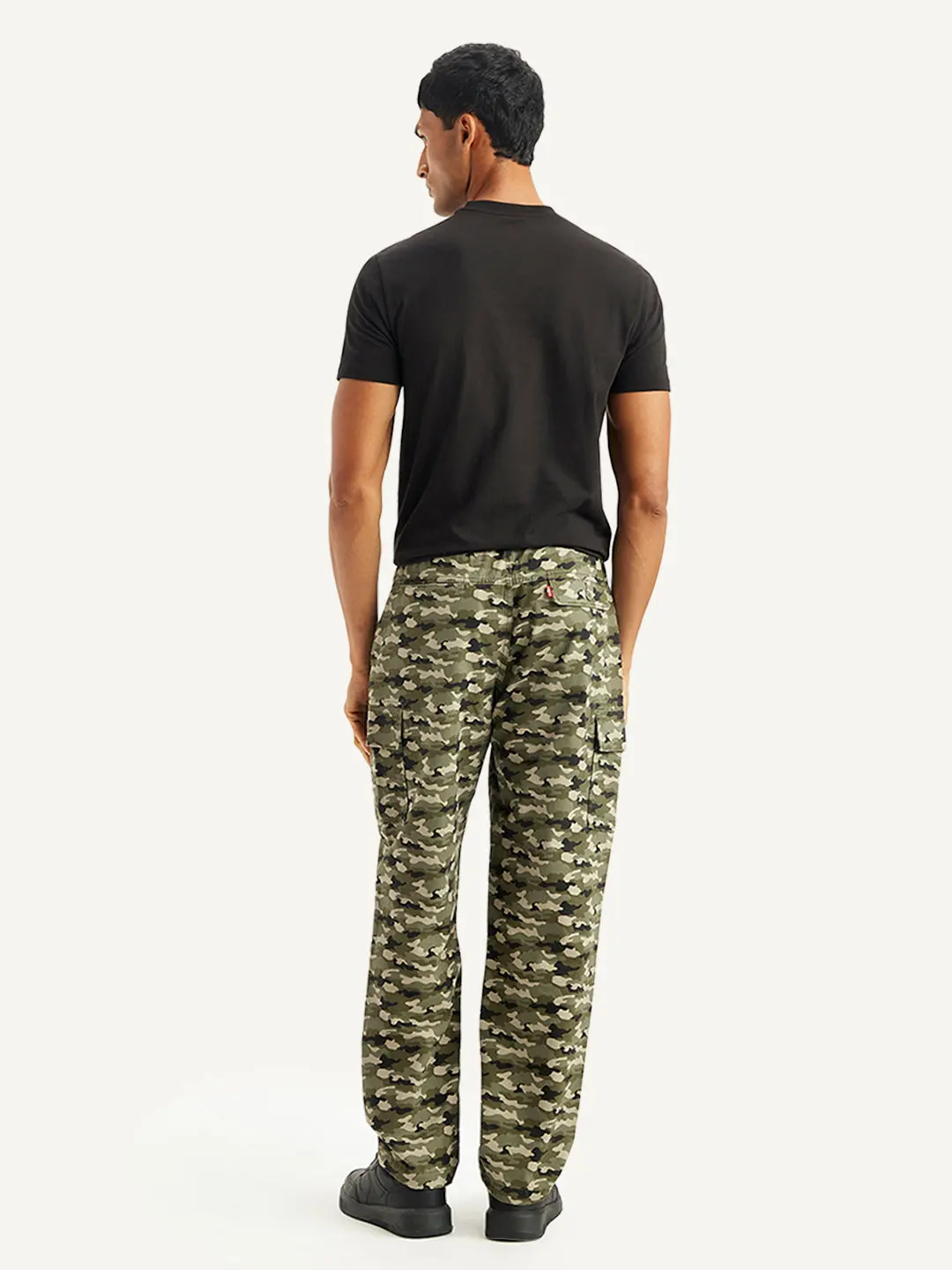 Men's Olive Regular Fit Cargo Trousers 2