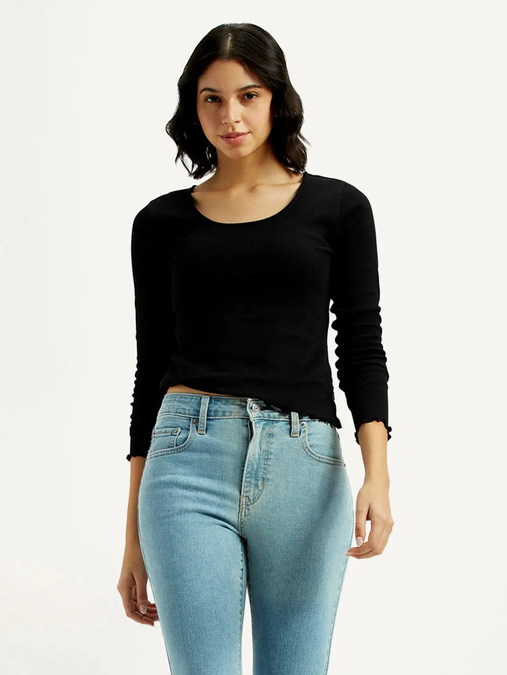 Women's Textured Slim Fit Ribbed Top 1