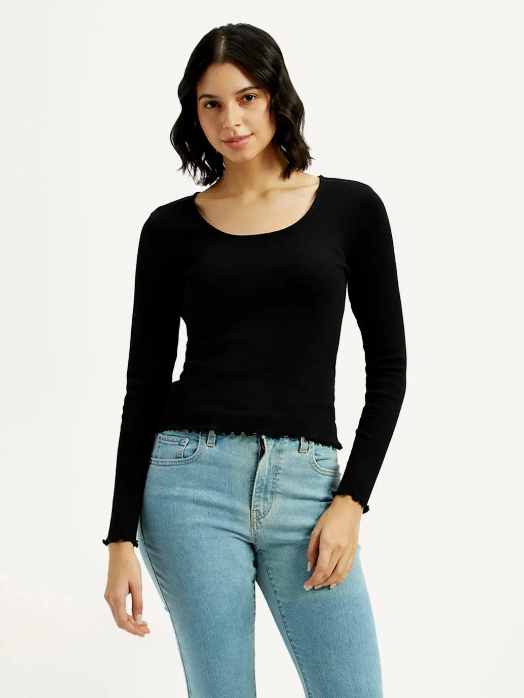 Women's Textured Slim Fit Ribbed Top 2
