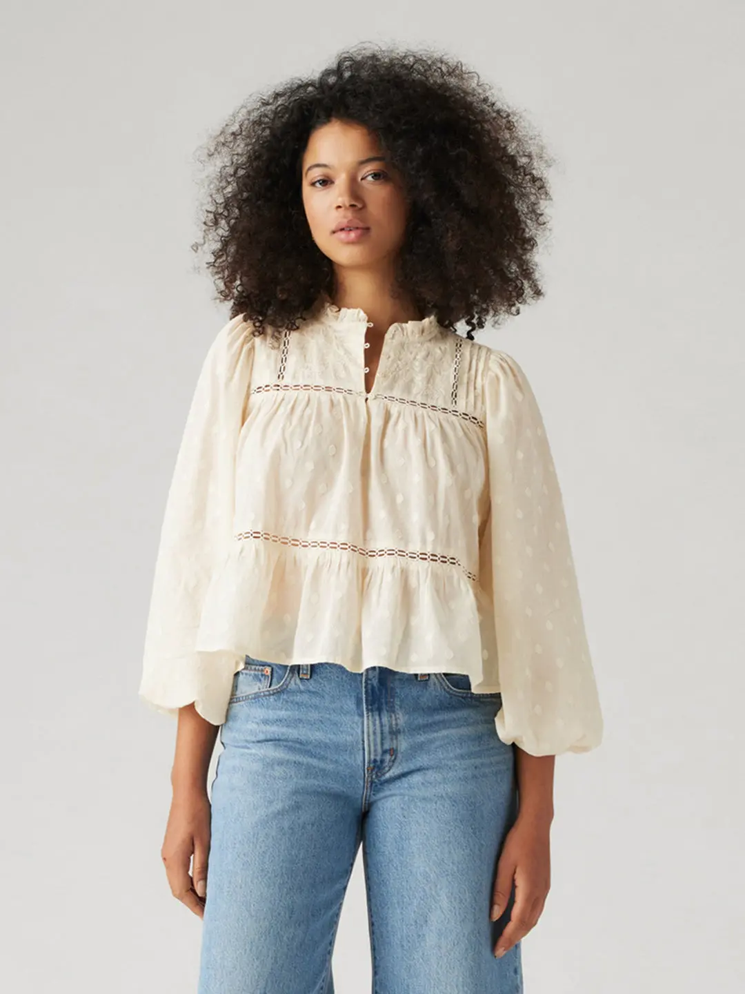 Women's Solid Off-White Top 1