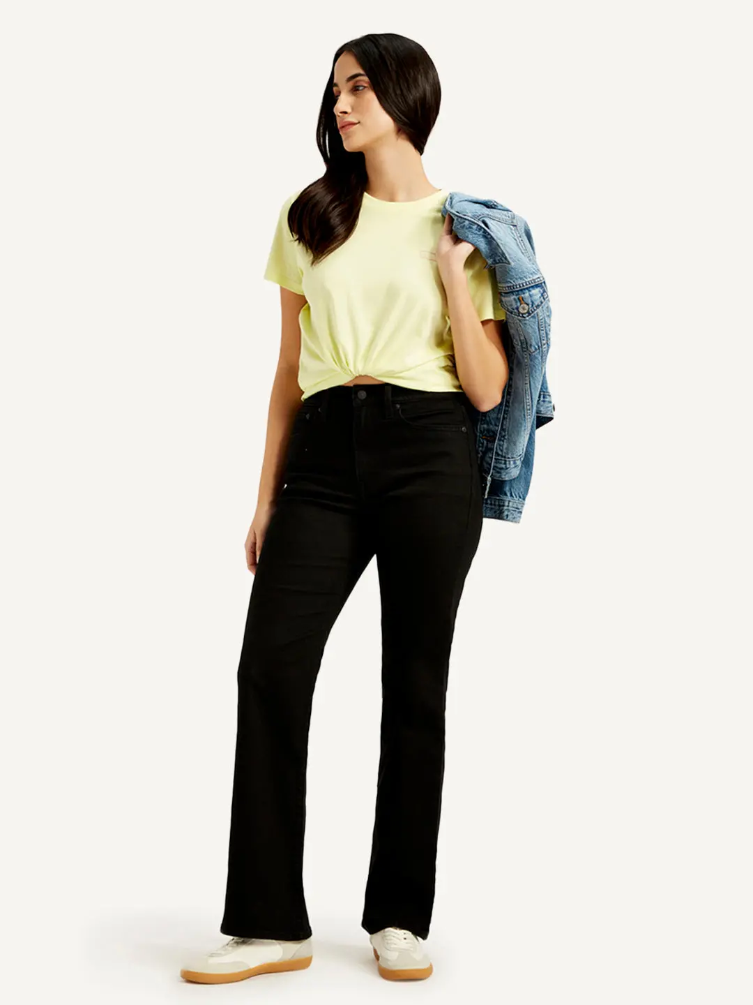 Women's Black Wedgie Bootcut Fit Mid Rise Jeans 1