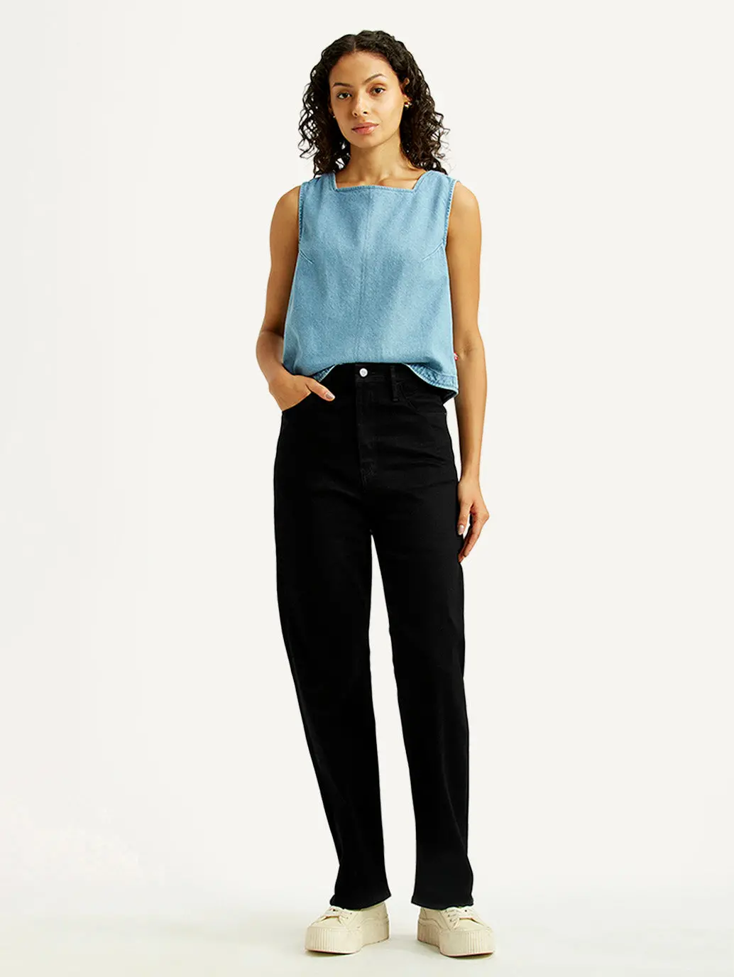 Women's Redloop Black Straight Fit High Rise Jeans 1