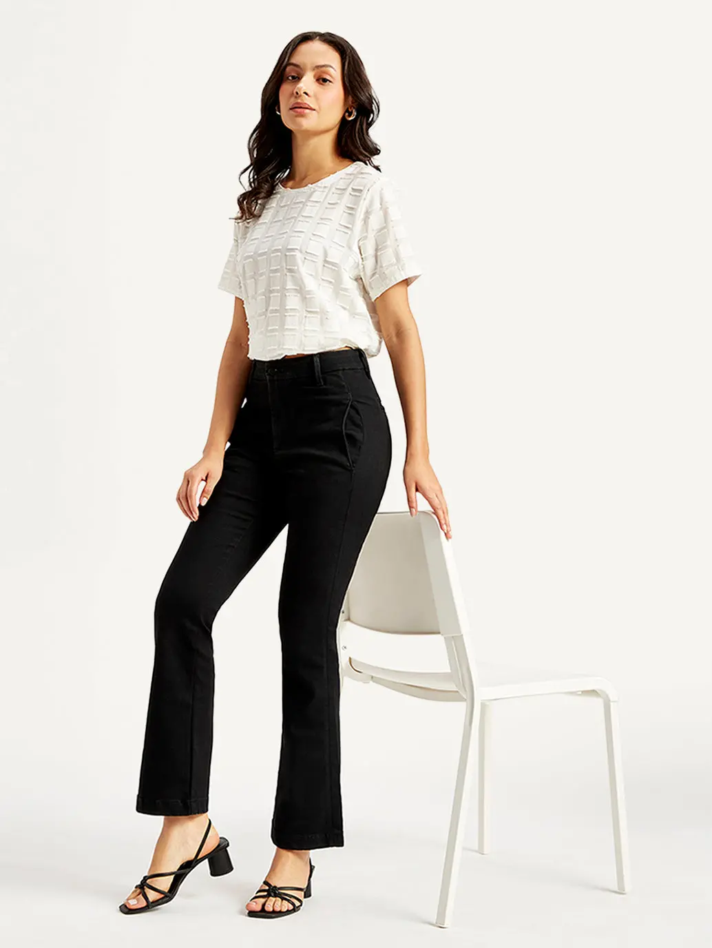 Women's Redloop 725 Black Bootcut Fit High Rise Jeans 1