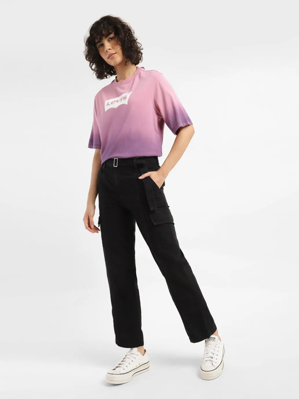 Women's Mid Rise 94 Baggy Fit Cargo Jeans 1