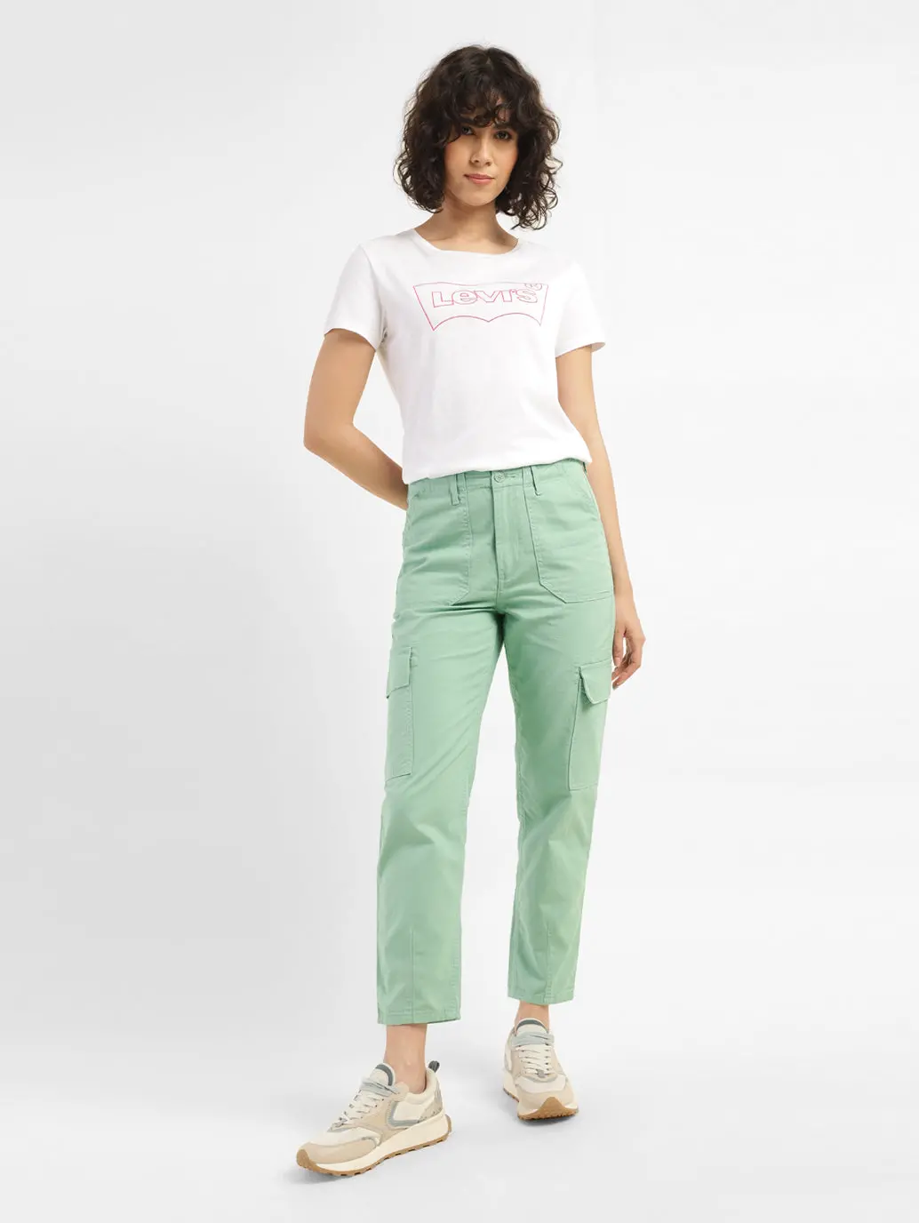 Women's 80S Green Loose Fit Mid Rise Jeans 1