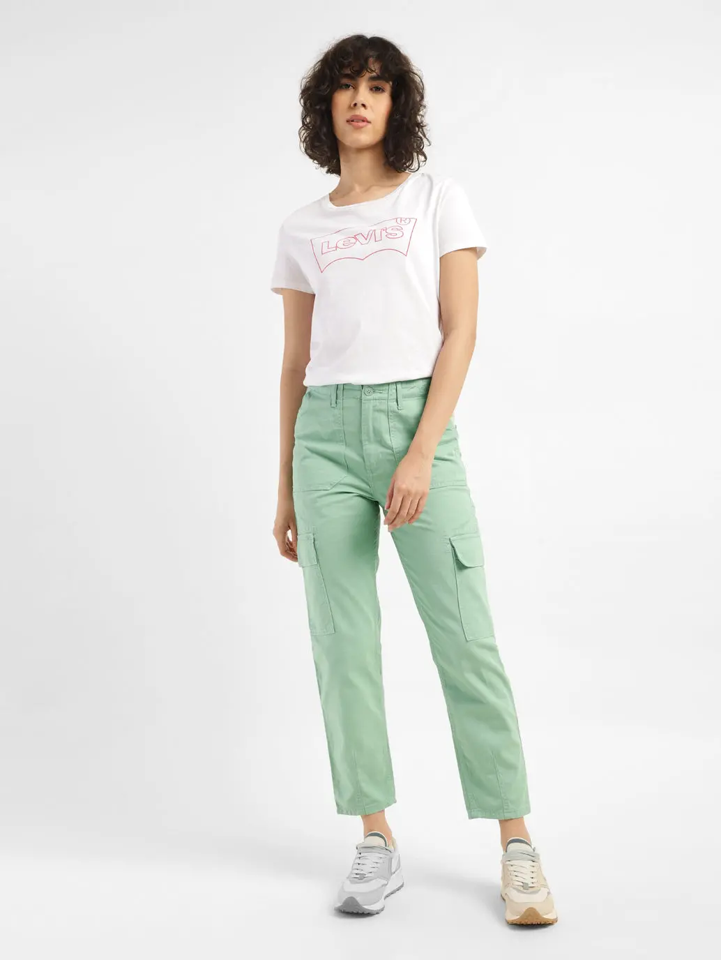 Women's 80S Green Loose Fit Mid Rise Jeans 6