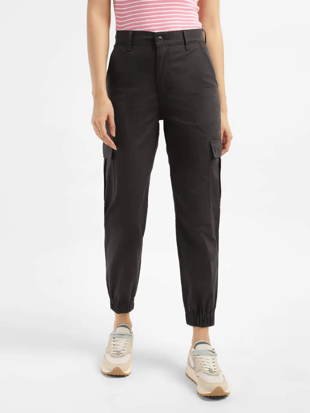 Women's Mid Rise Brown Cargo 1