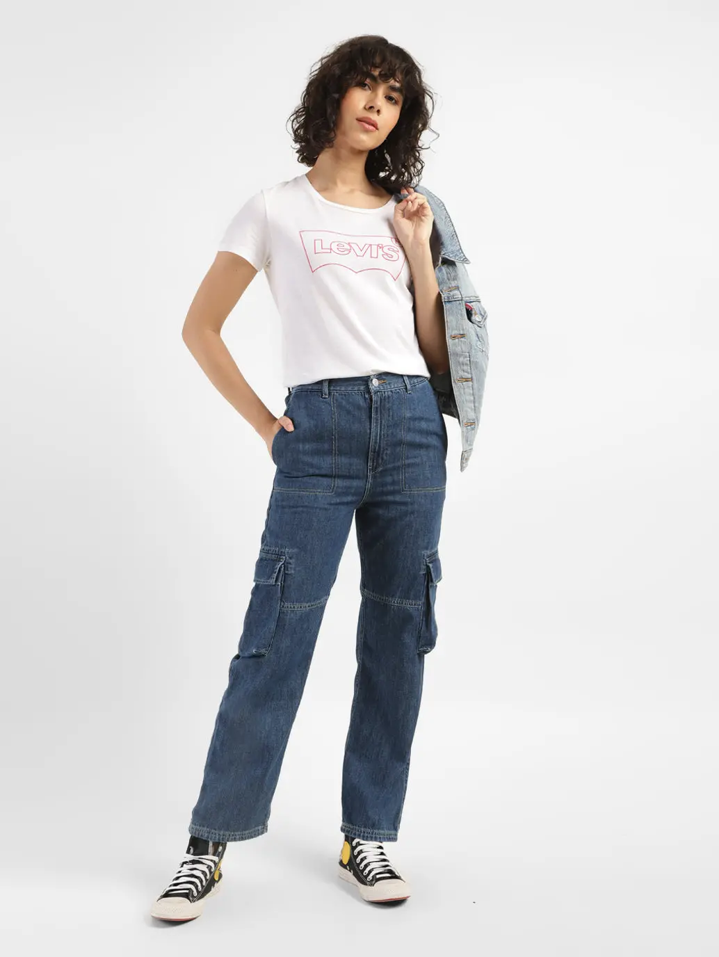 Women's Blue Bootcut Fit Mid Rise Jeans 1