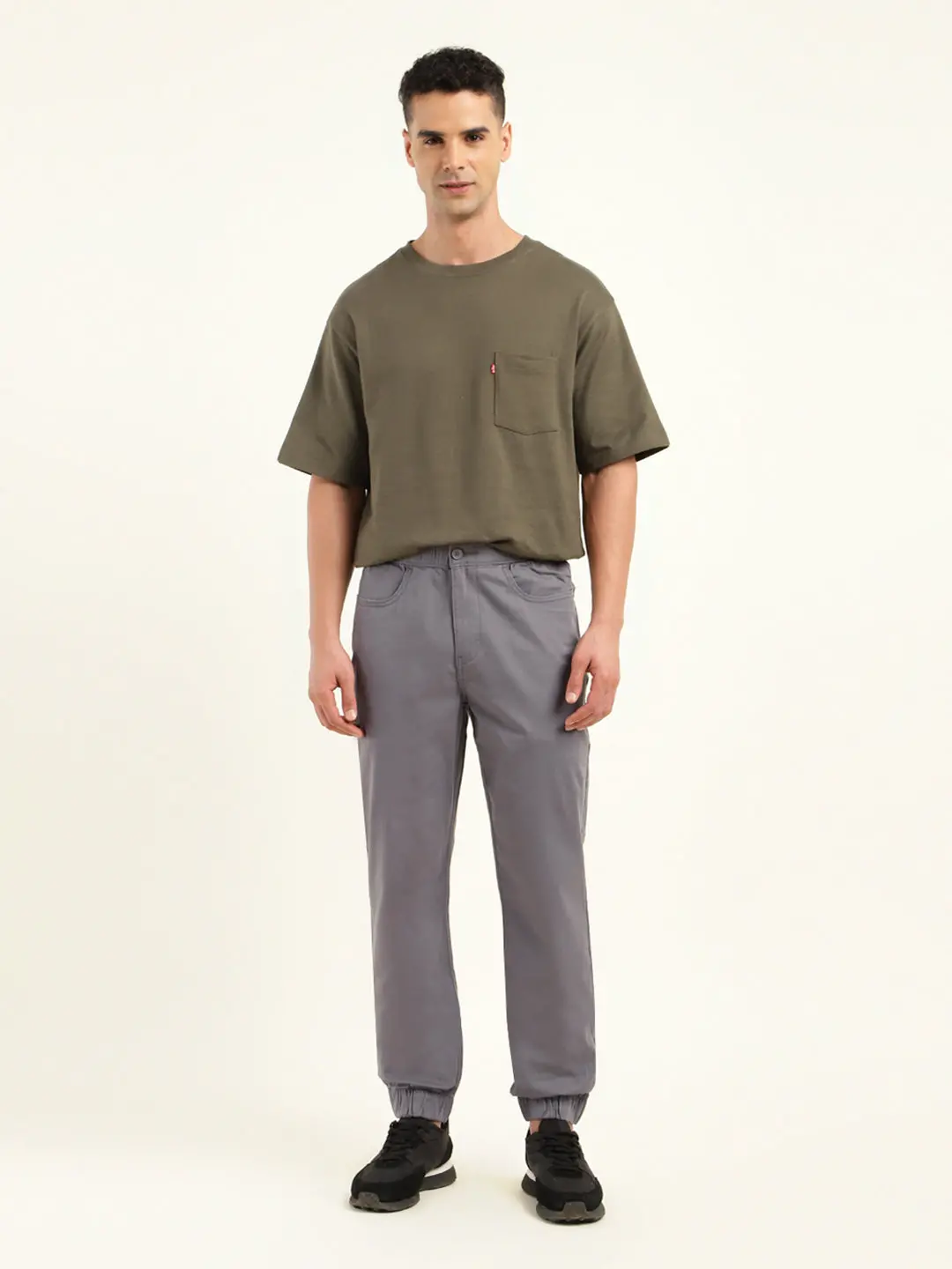 Men's Relaxed Fit Grey Jogger Cargos 1
