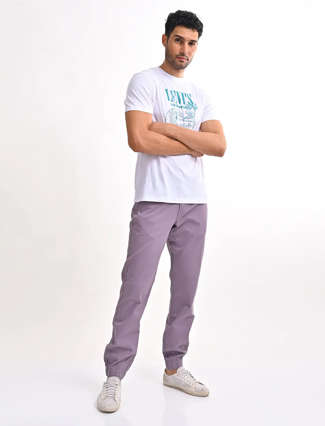 Men's Relaxed Fit Purple Jogger Cargos 1