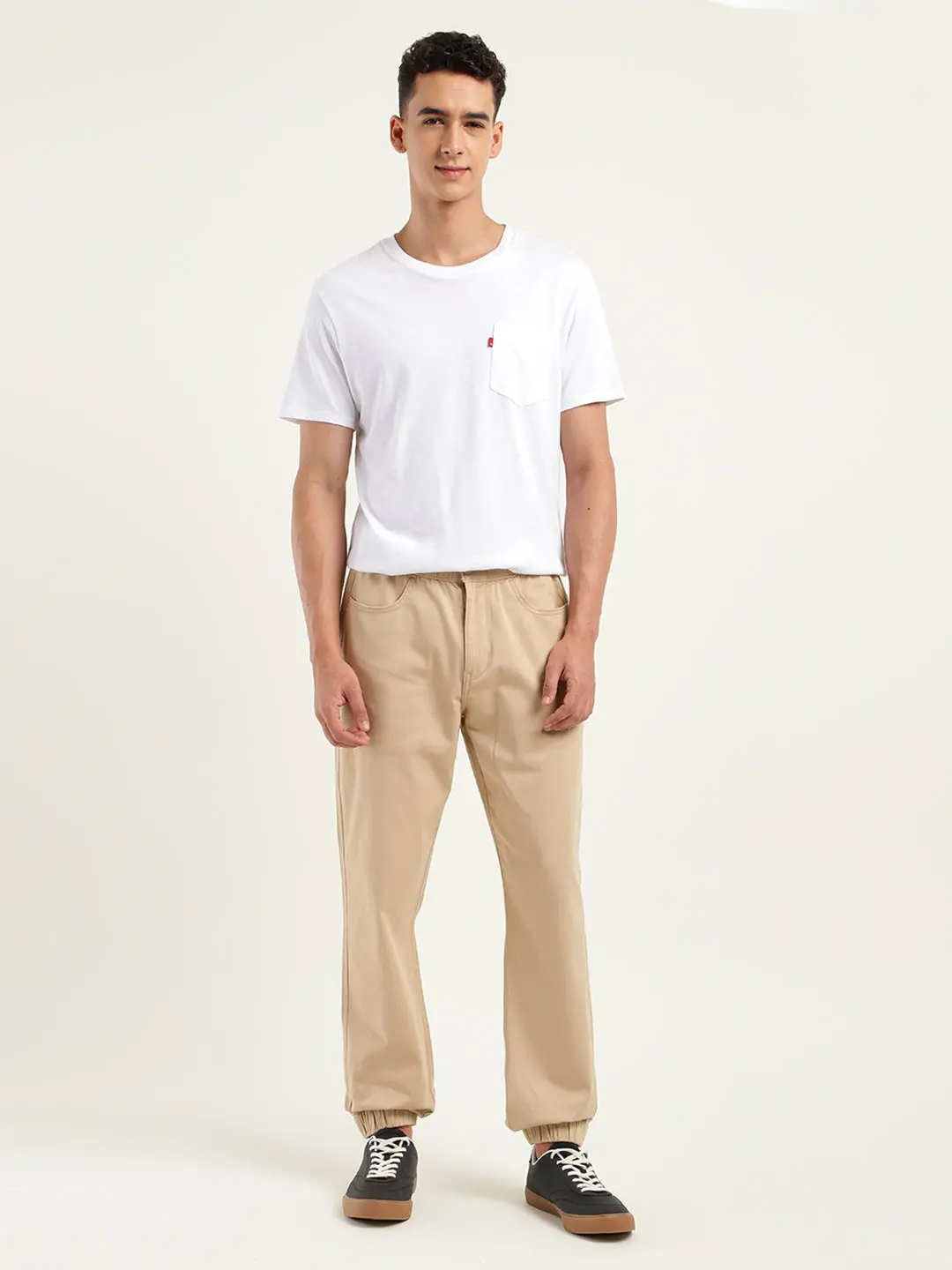 Men's Relaxed Fit Khaki Cargo Trousers 2