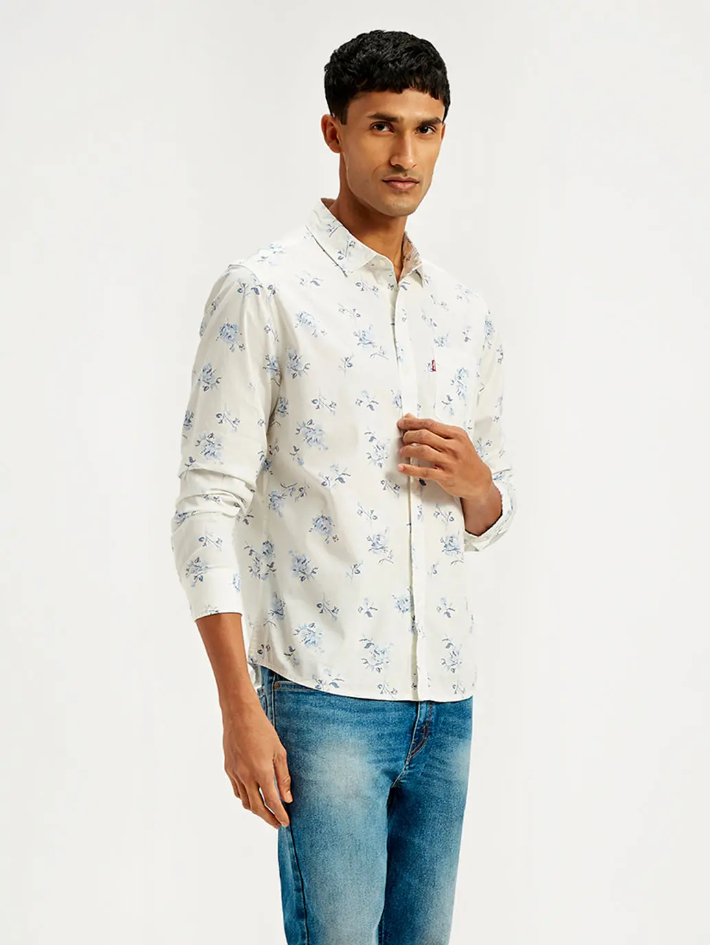 Men's Floral Print Slim Fit Shirt 1