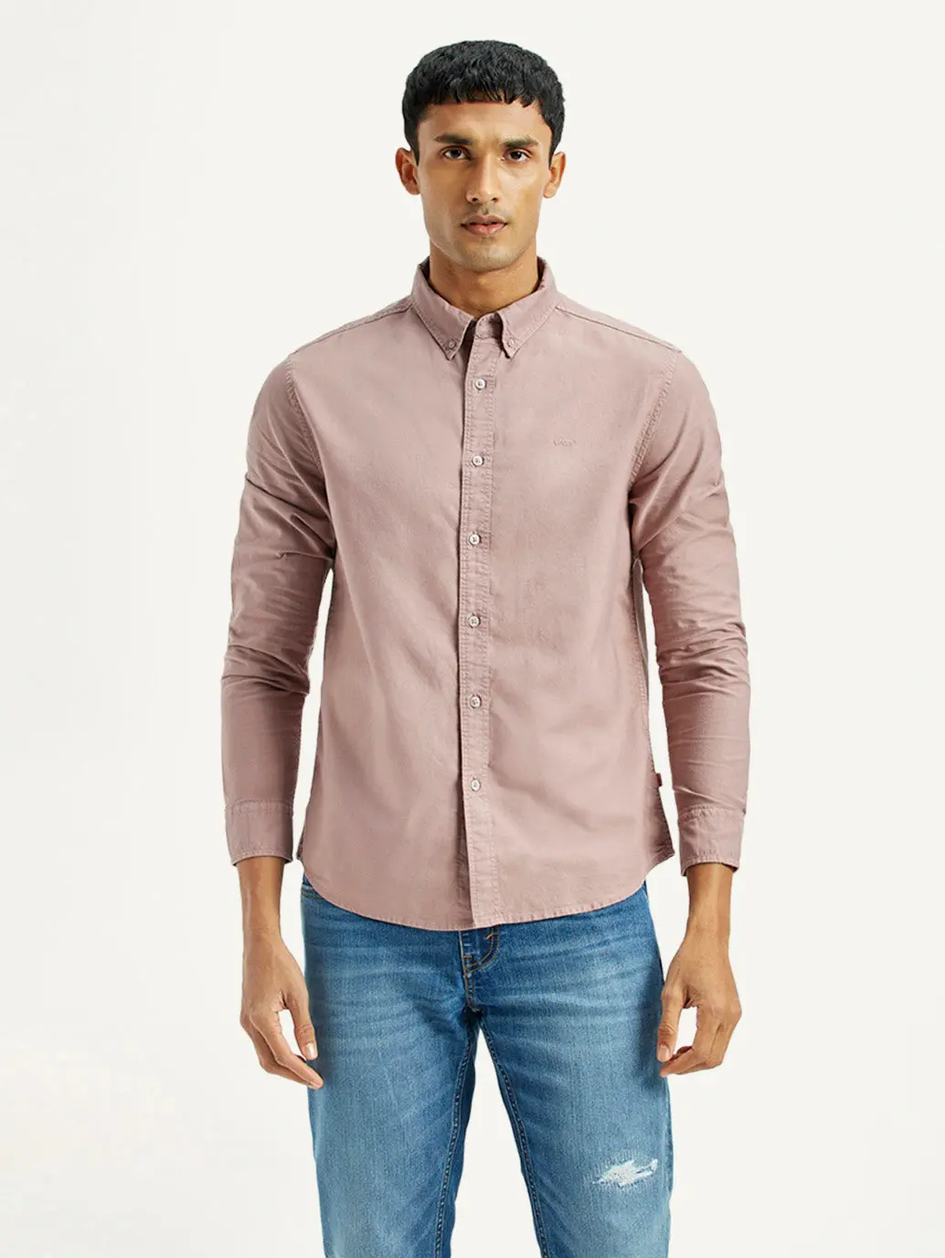Men's Solid Overdyed Slim Fit Oxford Shirt 5