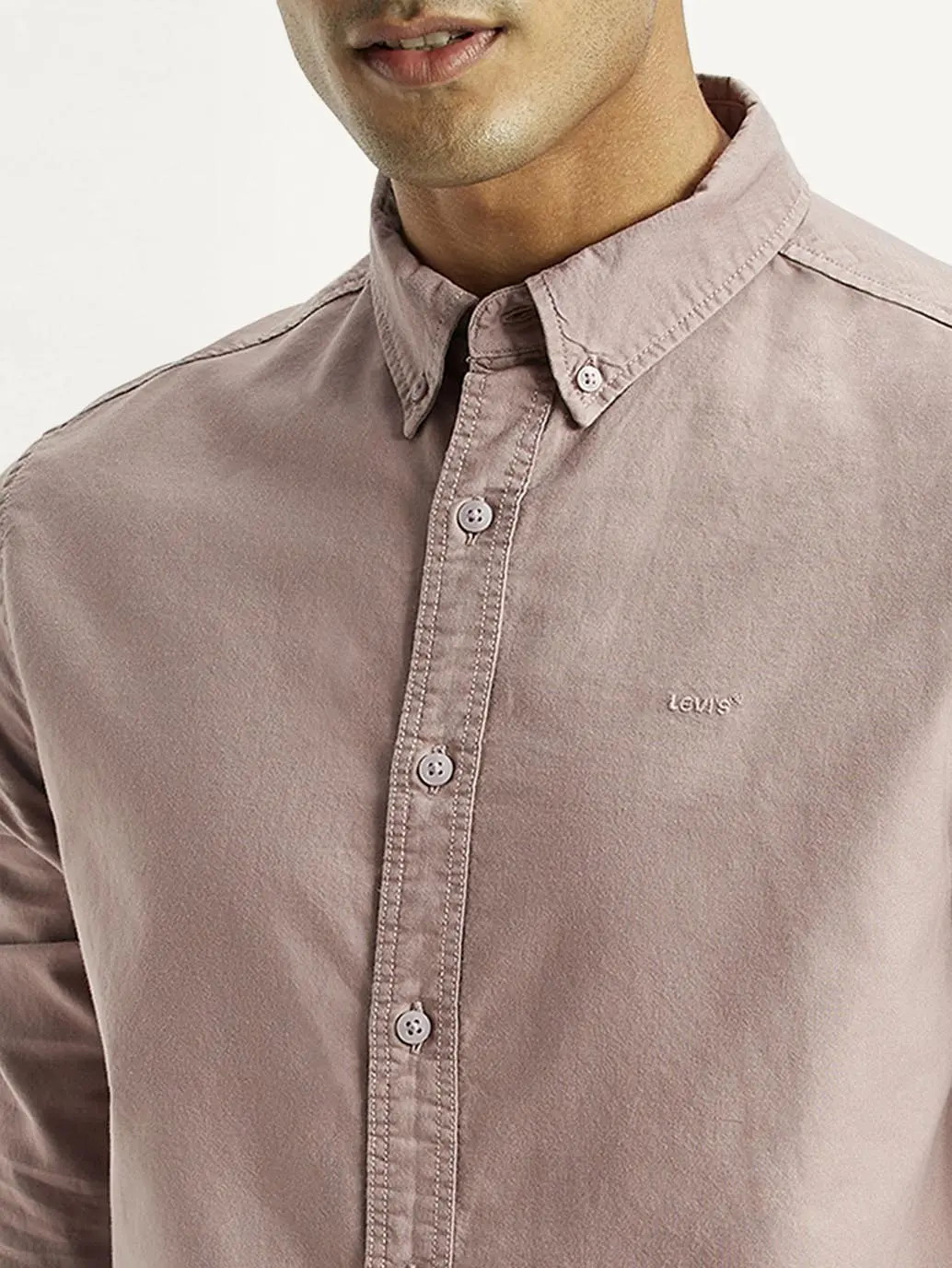 Men's Solid Overdyed Slim Fit Oxford Shirt 3