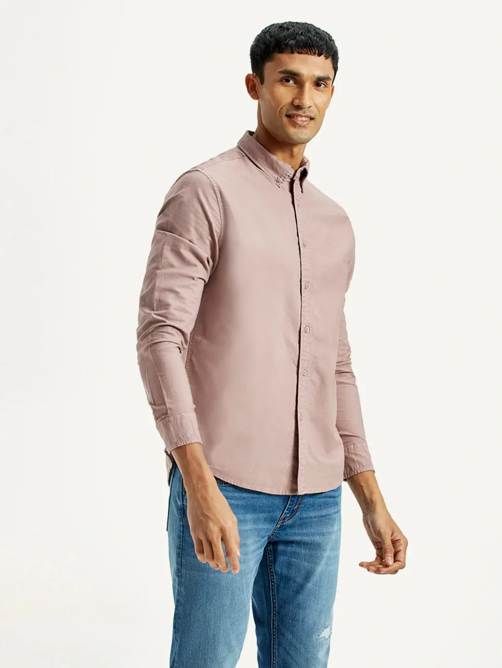 Men's Solid Overdyed Slim Fit Oxford Shirt 4