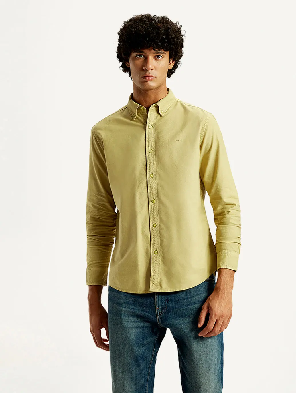 Men's Solid Overdyed Slim Fit Oxford Shirt 2