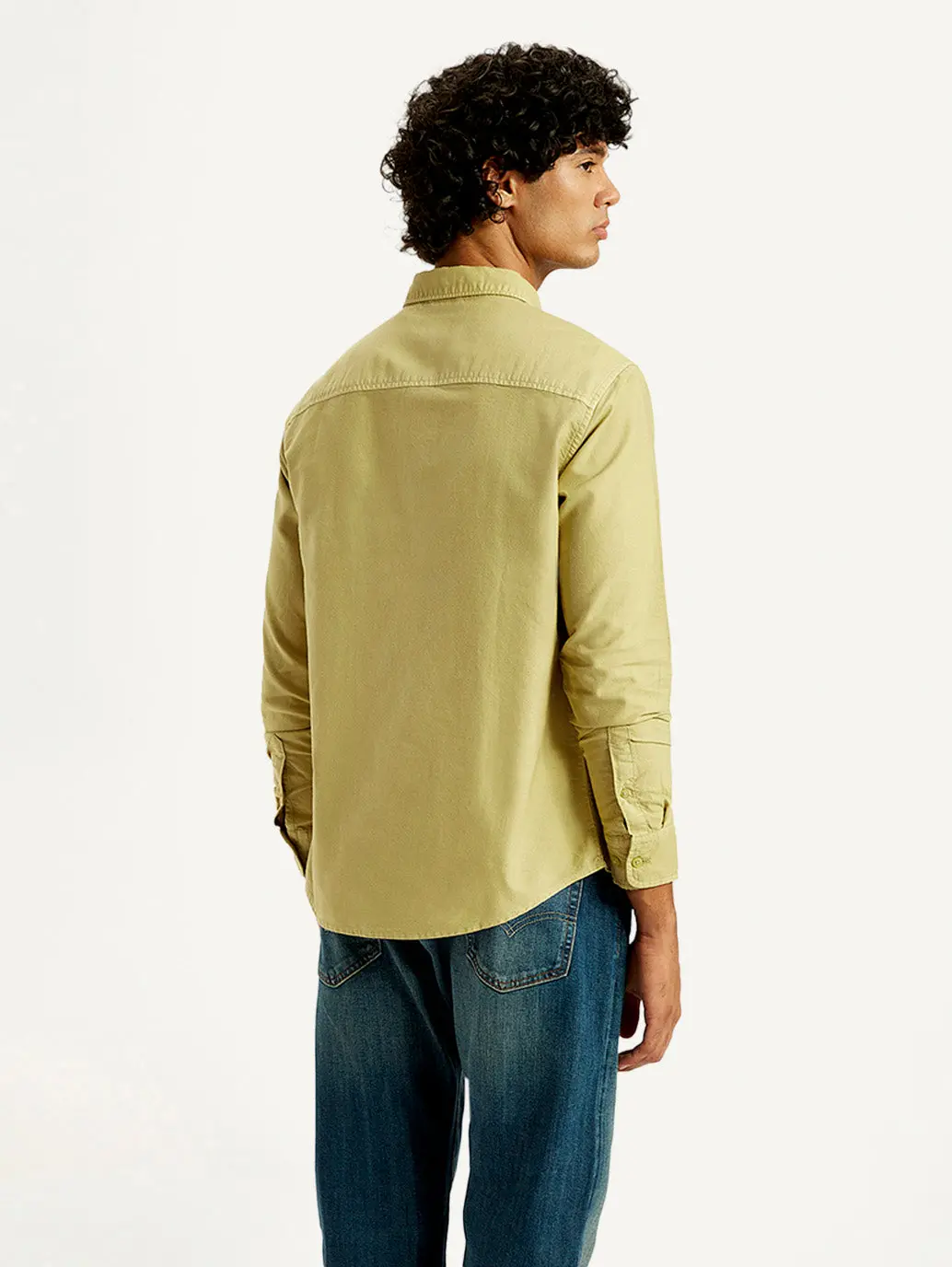 Men's Solid Overdyed Slim Fit Oxford Shirt 3