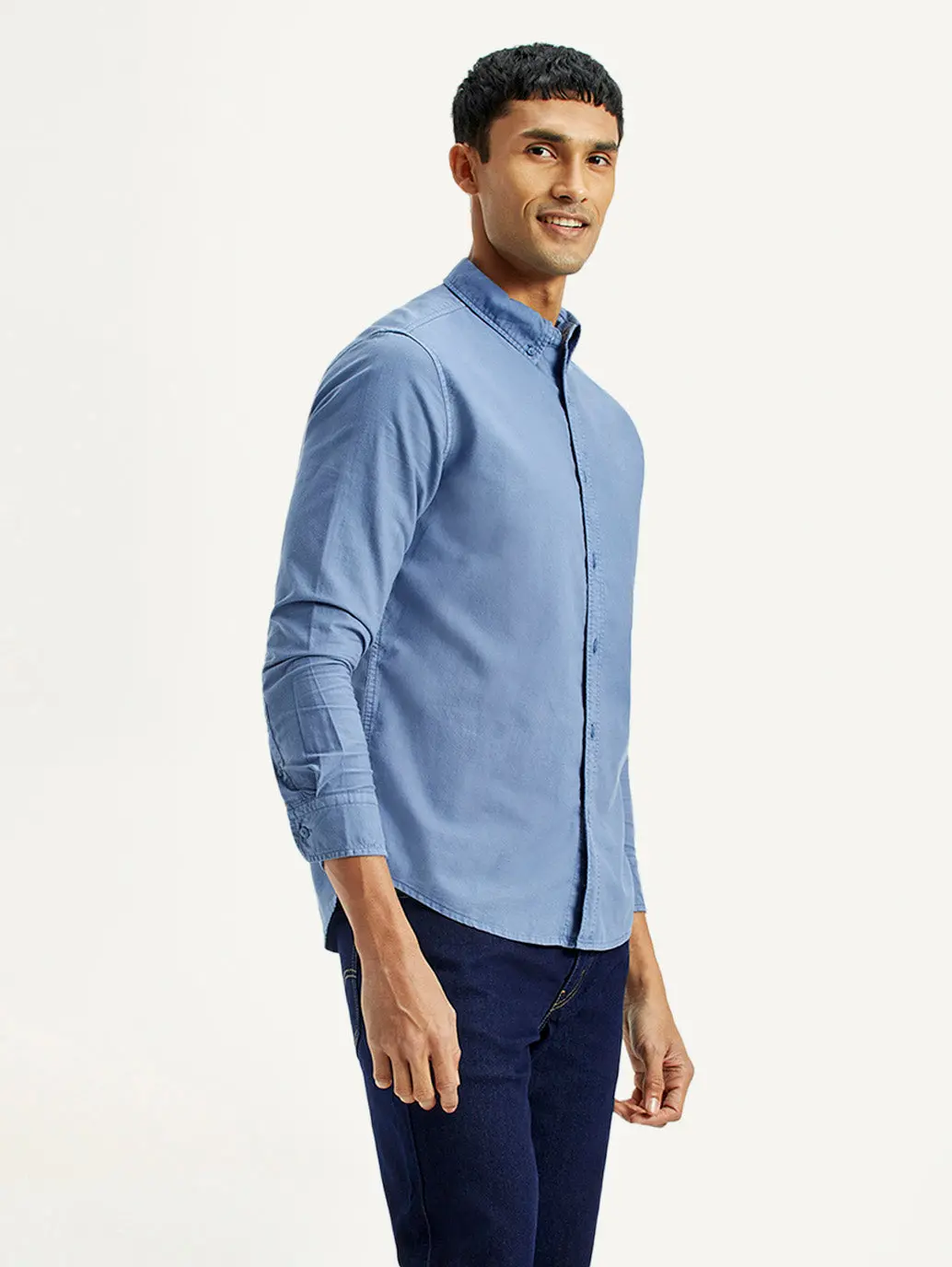 Men's Solid Overdyed Slim Fit Oxford Shirt 4